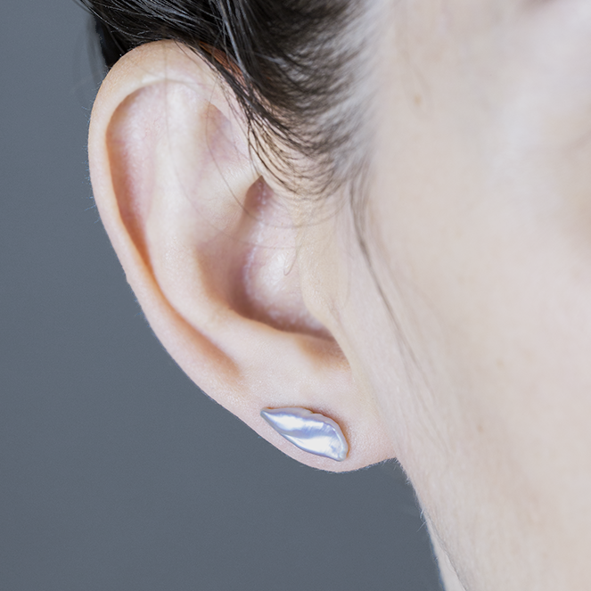 white/space jewelry grey lagniappe pearl 14k gold stud earrings