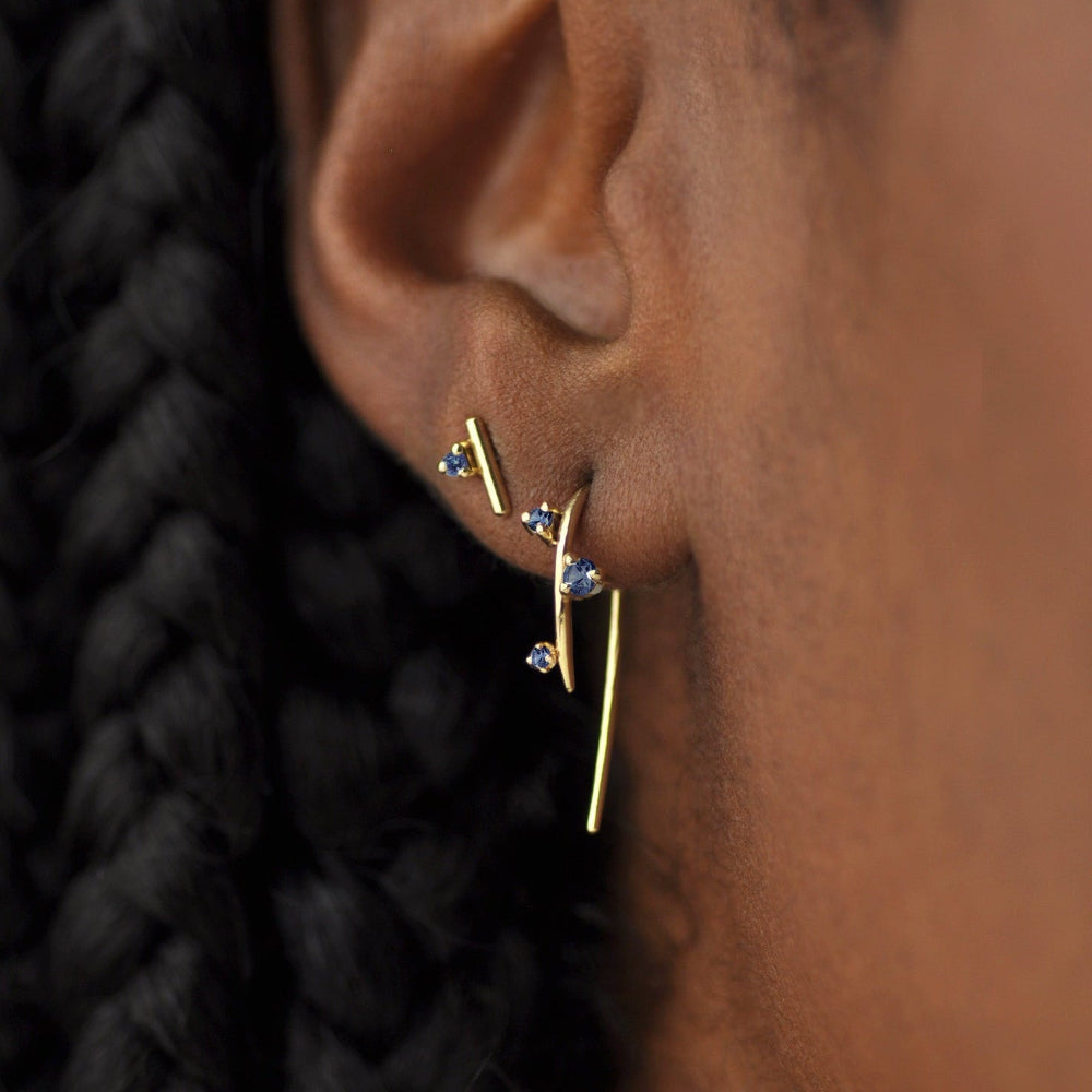 Sapphire Mini Andromeda Stud - Single