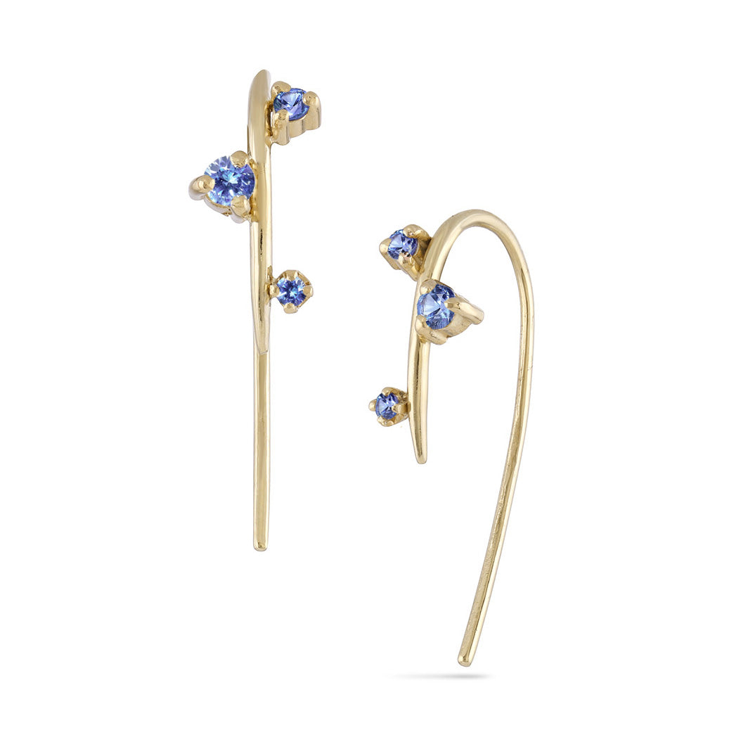 Sapphire Andromeda Hook Earrings