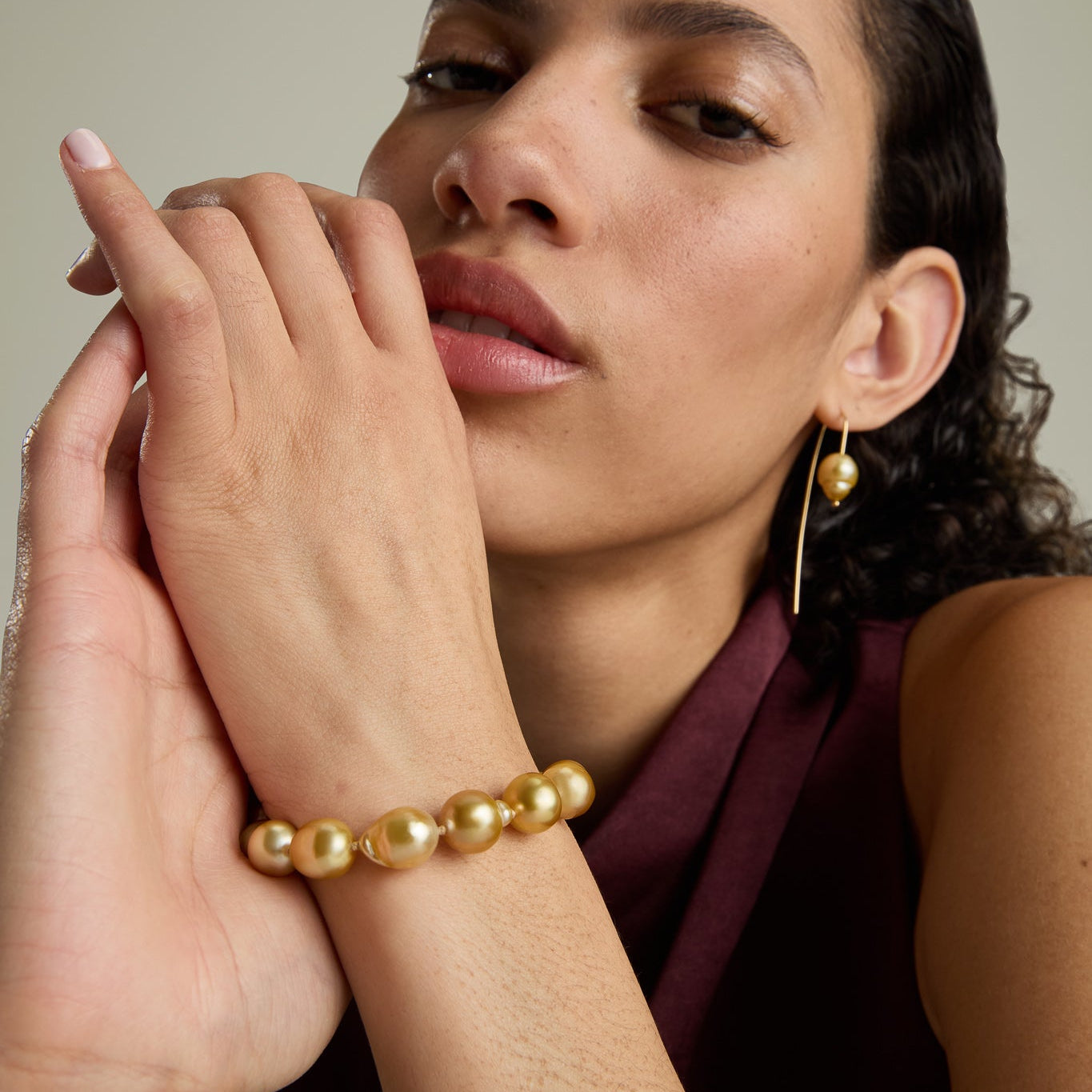 Beatrice South Sea Golden Baroque Pearl Bracelet