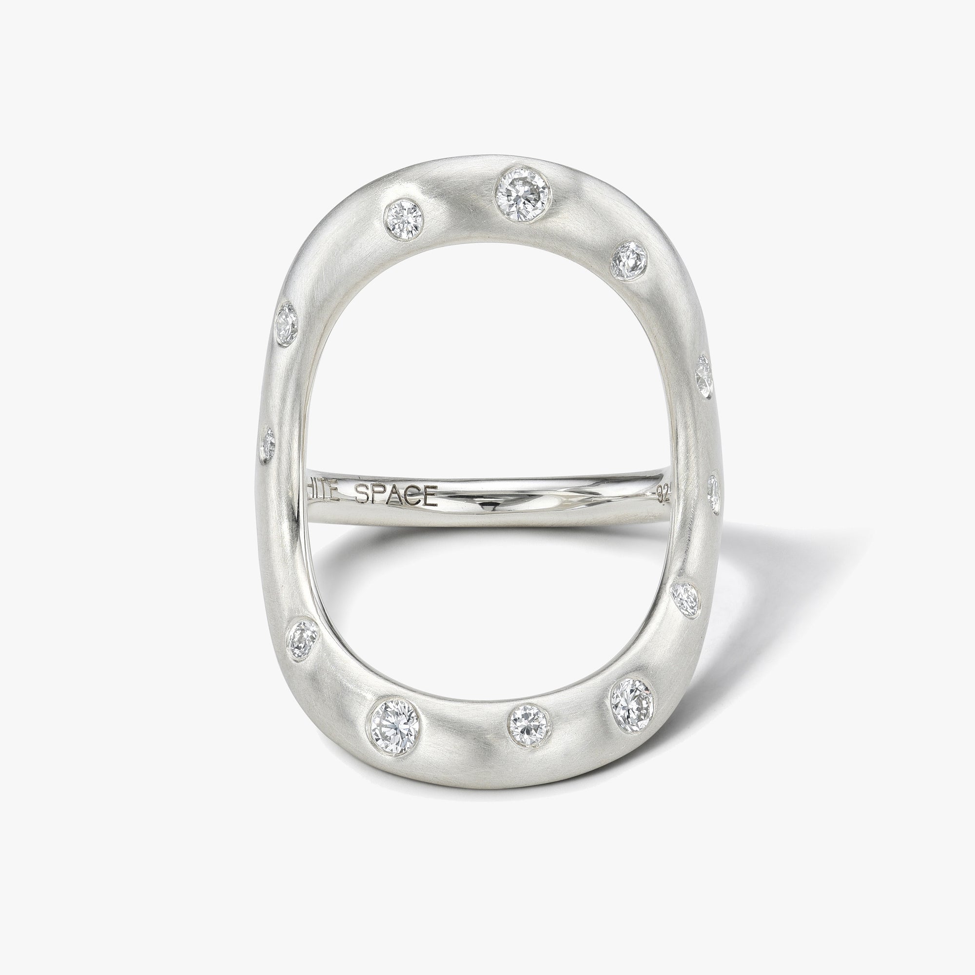 Diamond Dust Bold Continuity Ring, Silver
