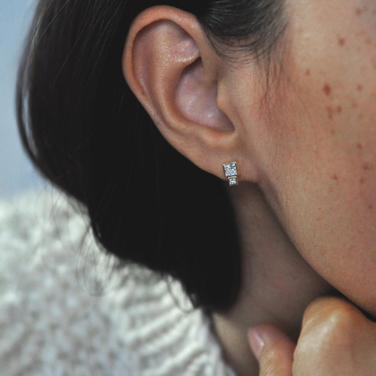 Lab-Grown Diamond Bruta Earring