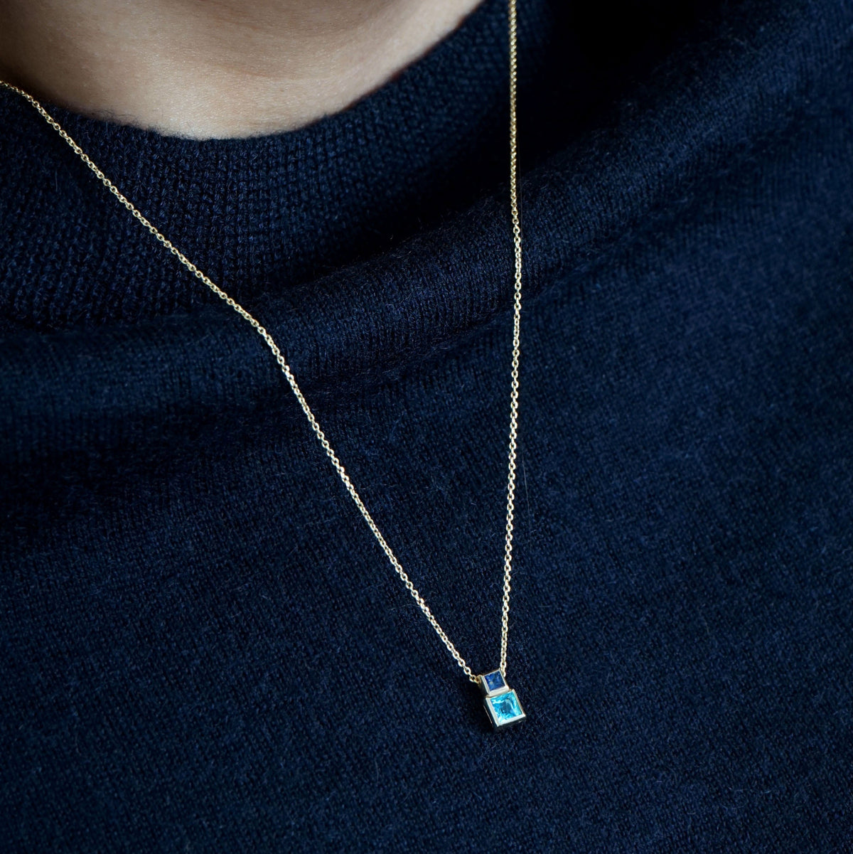 Blue Sapphire &amp; Topaz Bruta Necklace