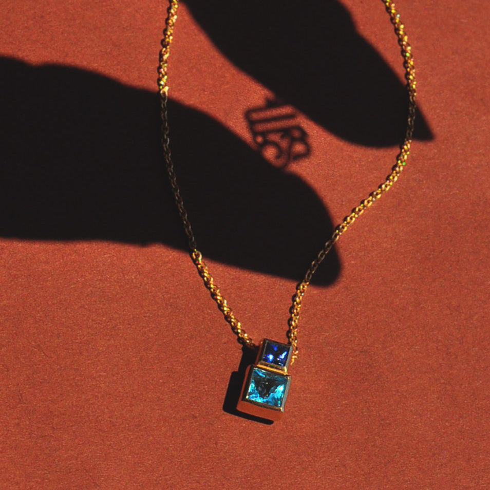Blue Sapphire &amp; Topaz Bruta Necklace