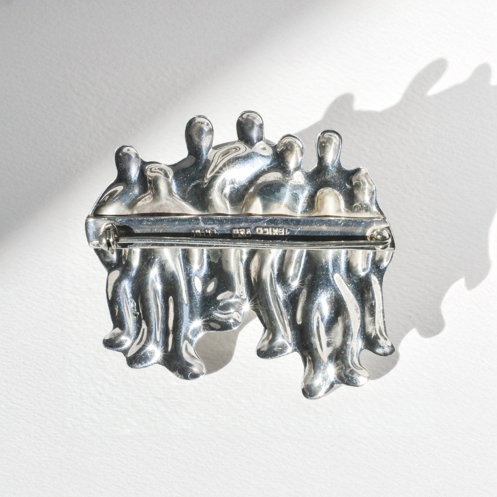 Vintage Modernist Gathering Brooch — Sterling Silver