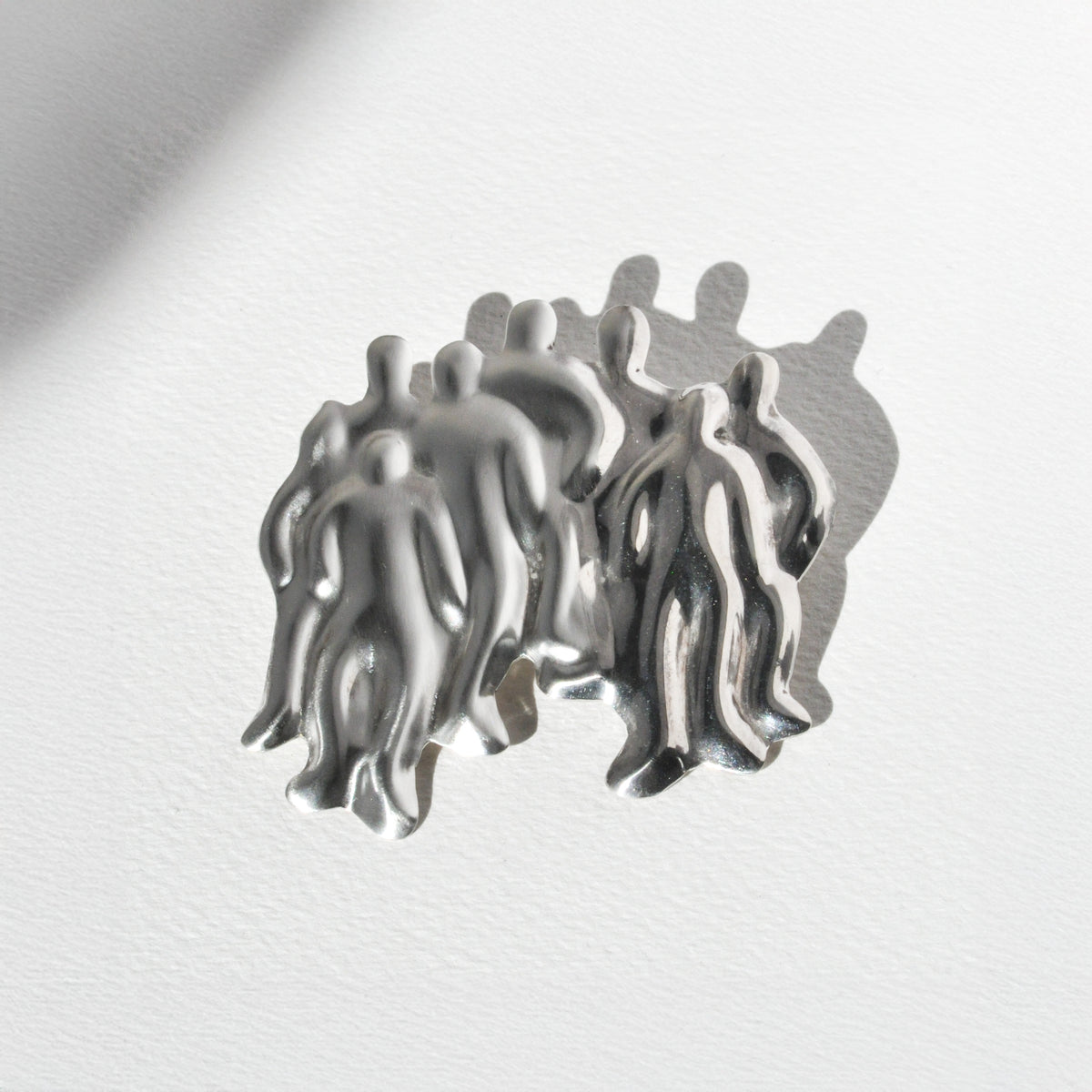 Vintage Modernist Gathering Brooch — Sterling Silver