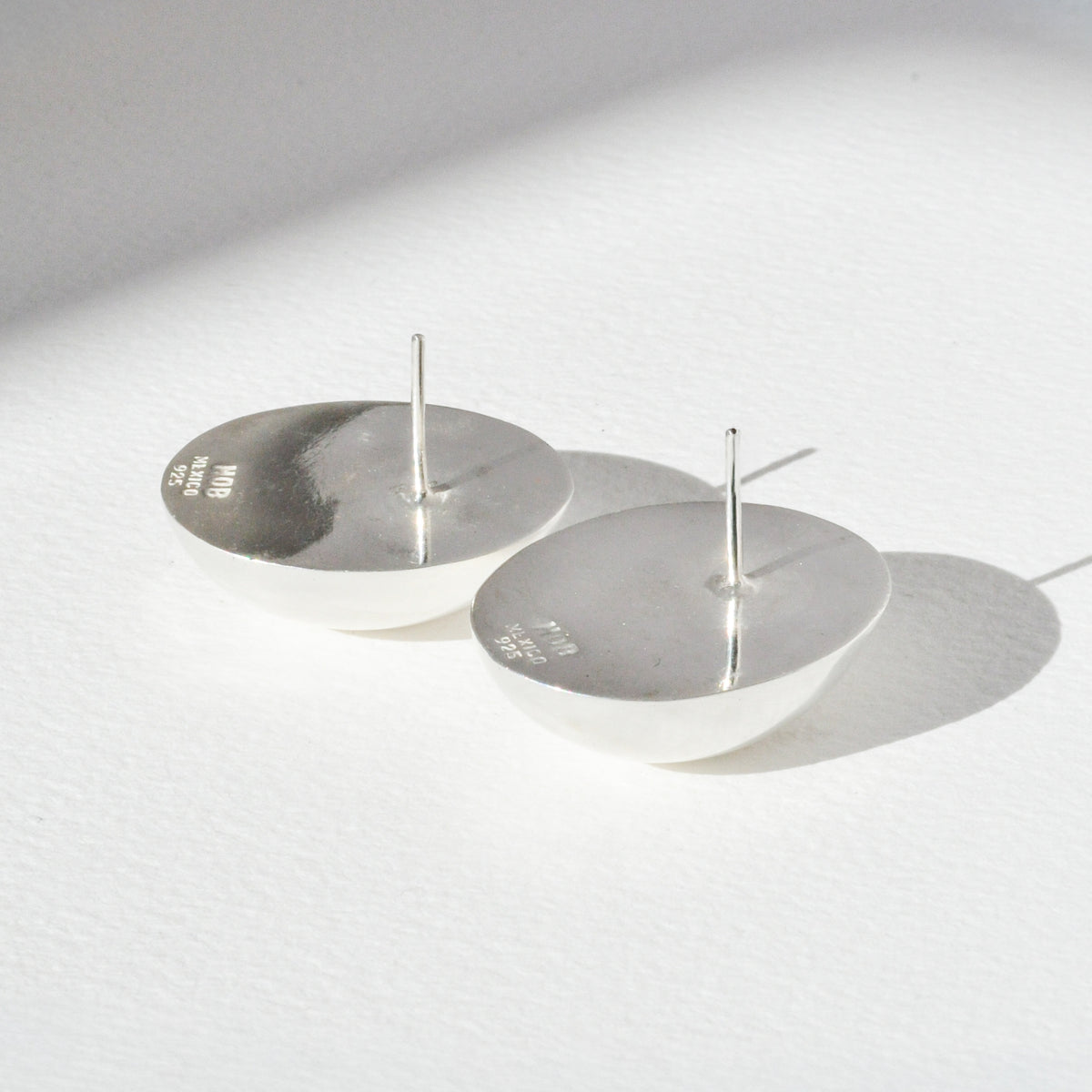 Vintage Sterling Oval Dome Earrings