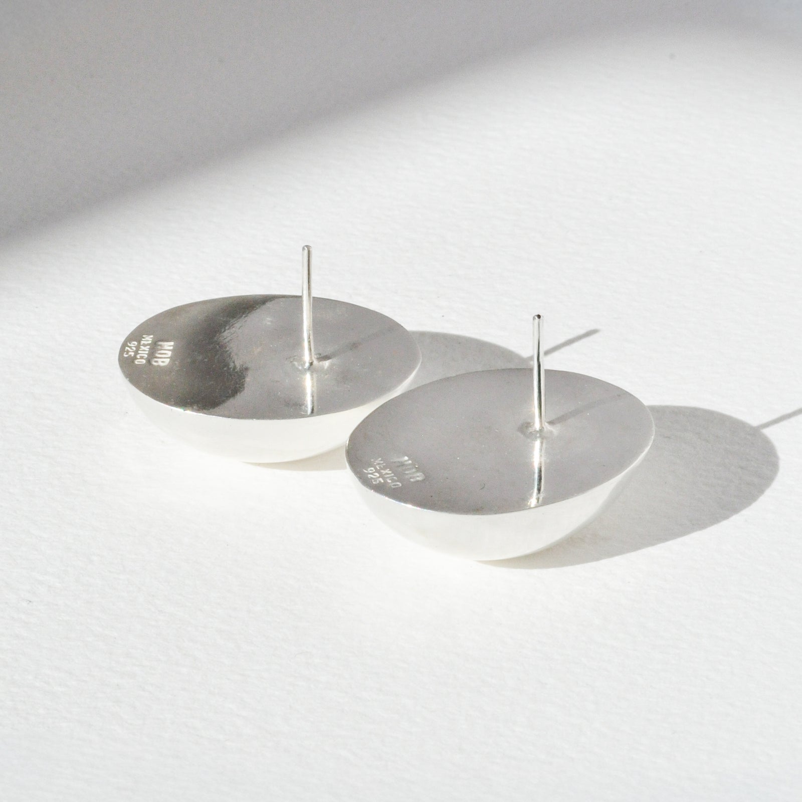 Vintage Sterling Oval Dome Earrings