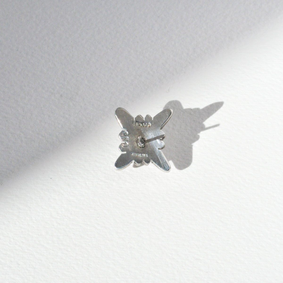 Vintage Sterling Lapis Frame Earring