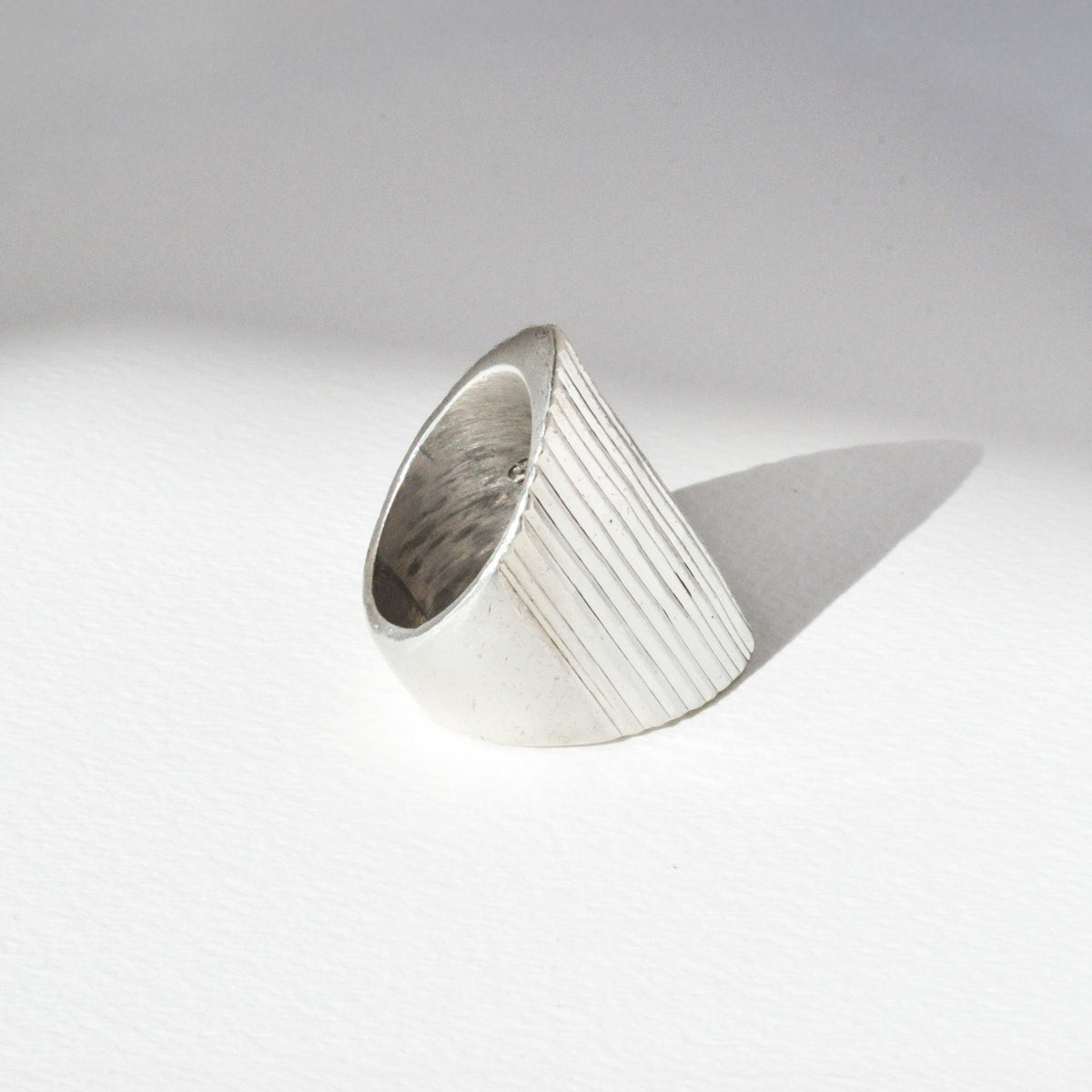 Vintage Sterling Modernist Shield Ring