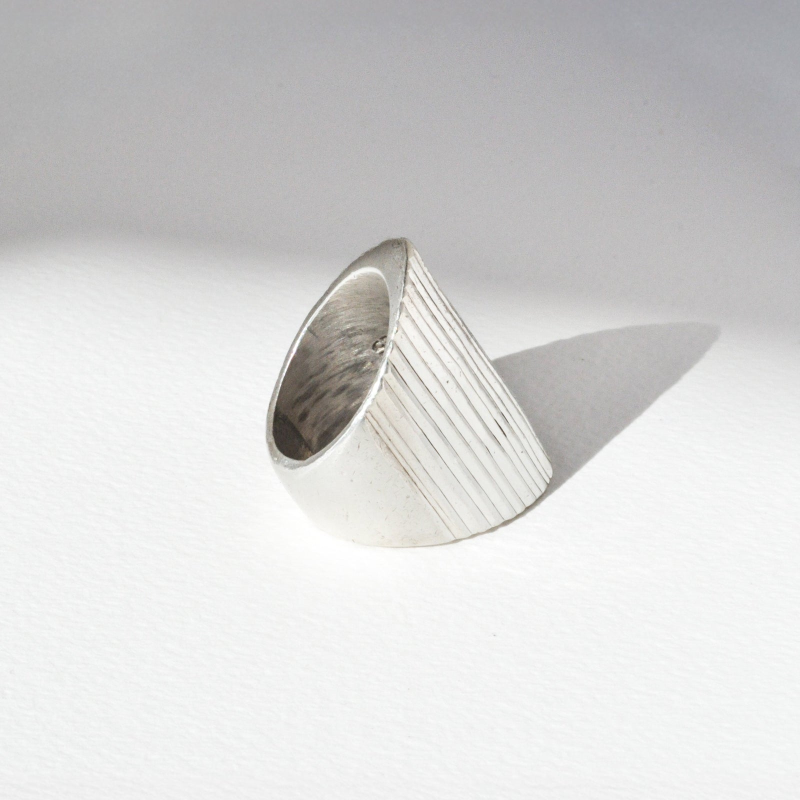 Vintage Sterling Modernist Shield Ring