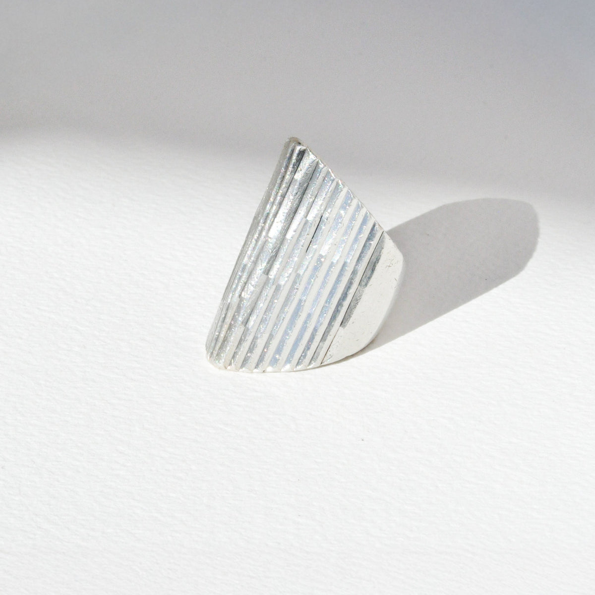 Vintage Sterling Modernist Shield Ring