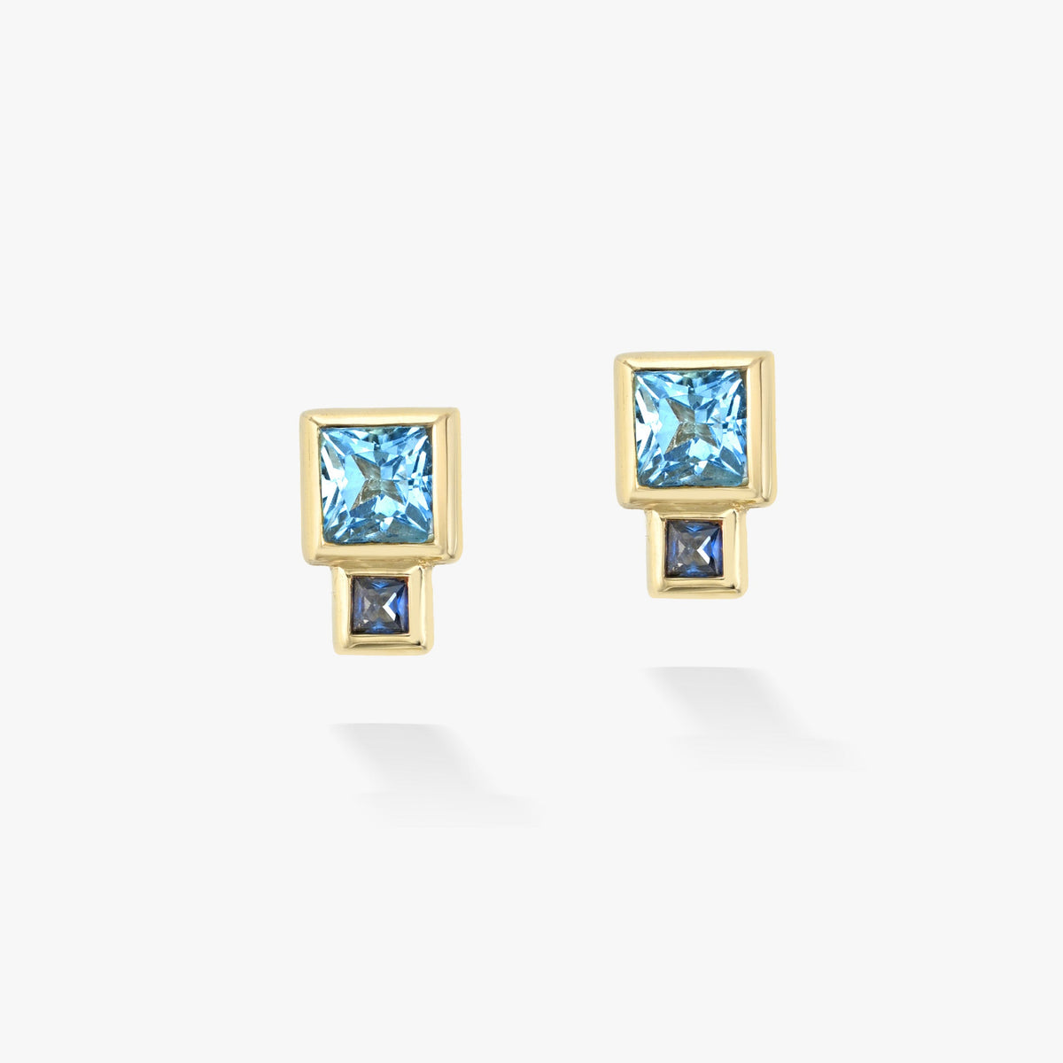 Blue Sapphire and Topaz Bruta Earring