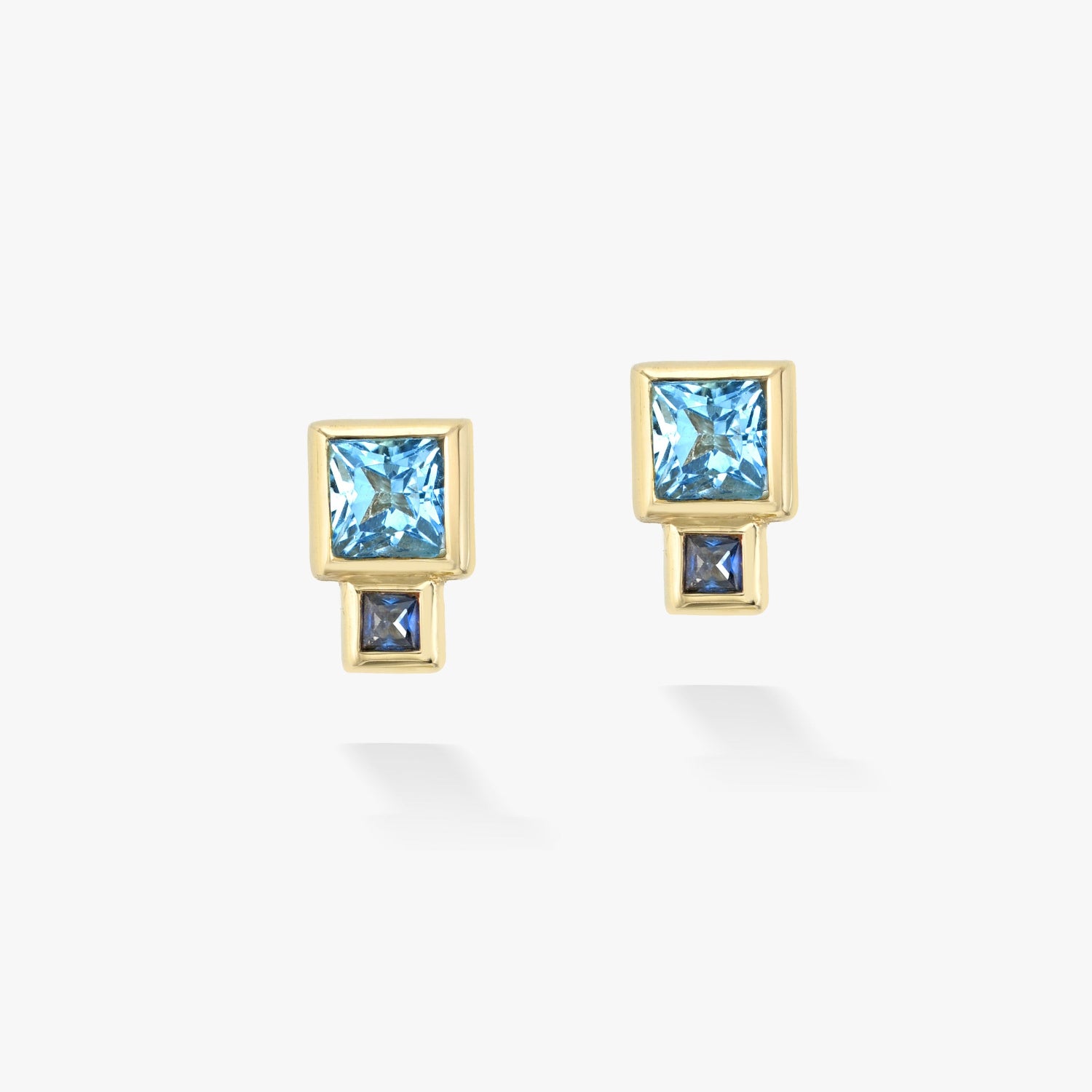 Blue Sapphire and Topaz Bruta Earring