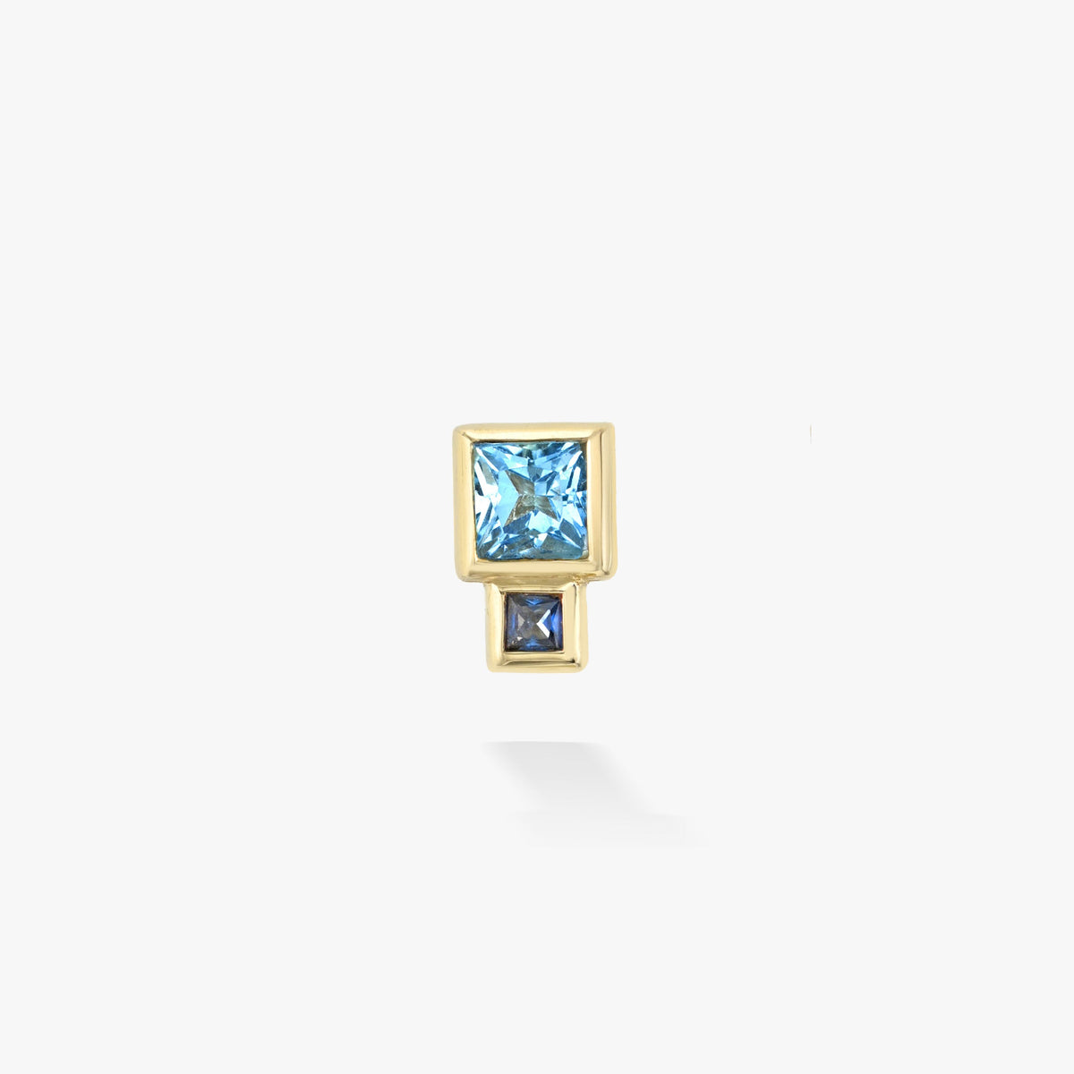 Blue Sapphire and Topaz Bruta Earring