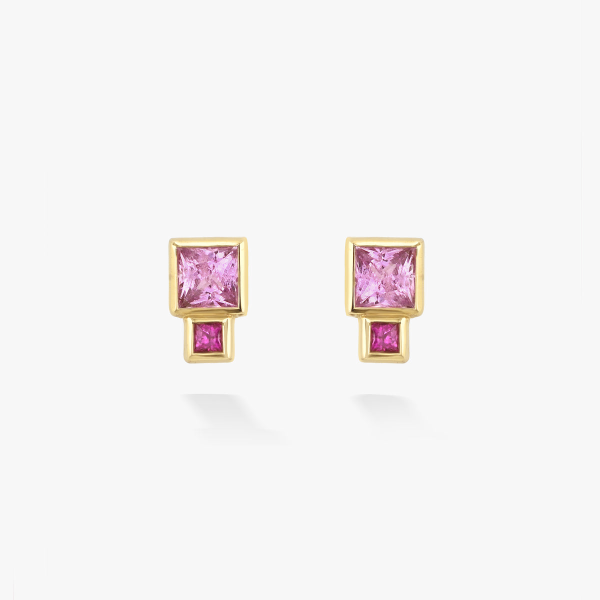 Pink Sapphire Bruta Earring
