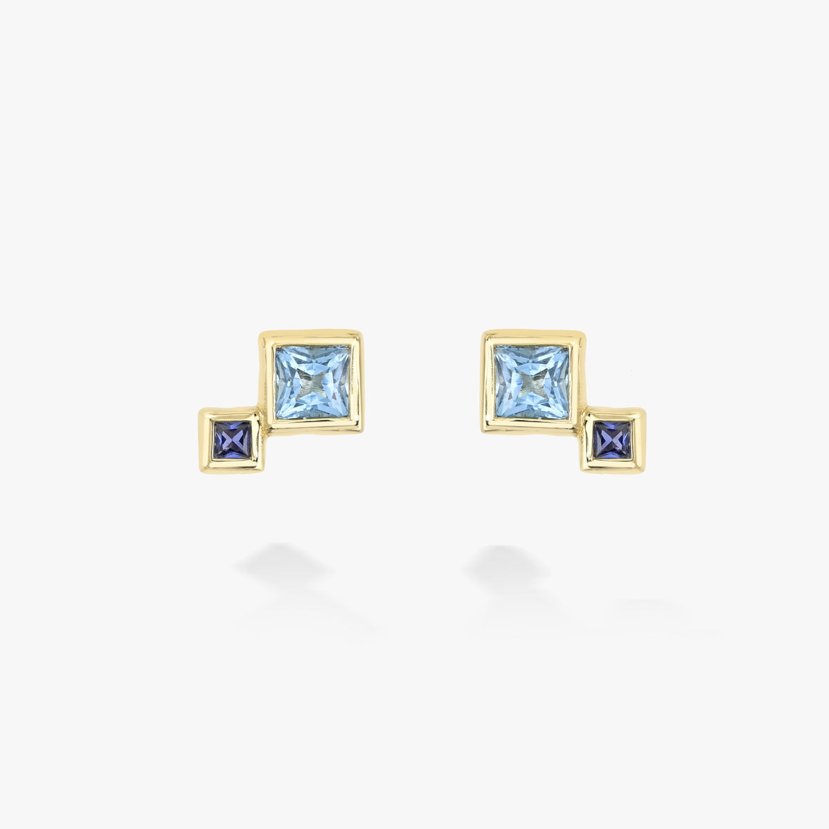 Blue Sapphire and Topaz Fada Earring