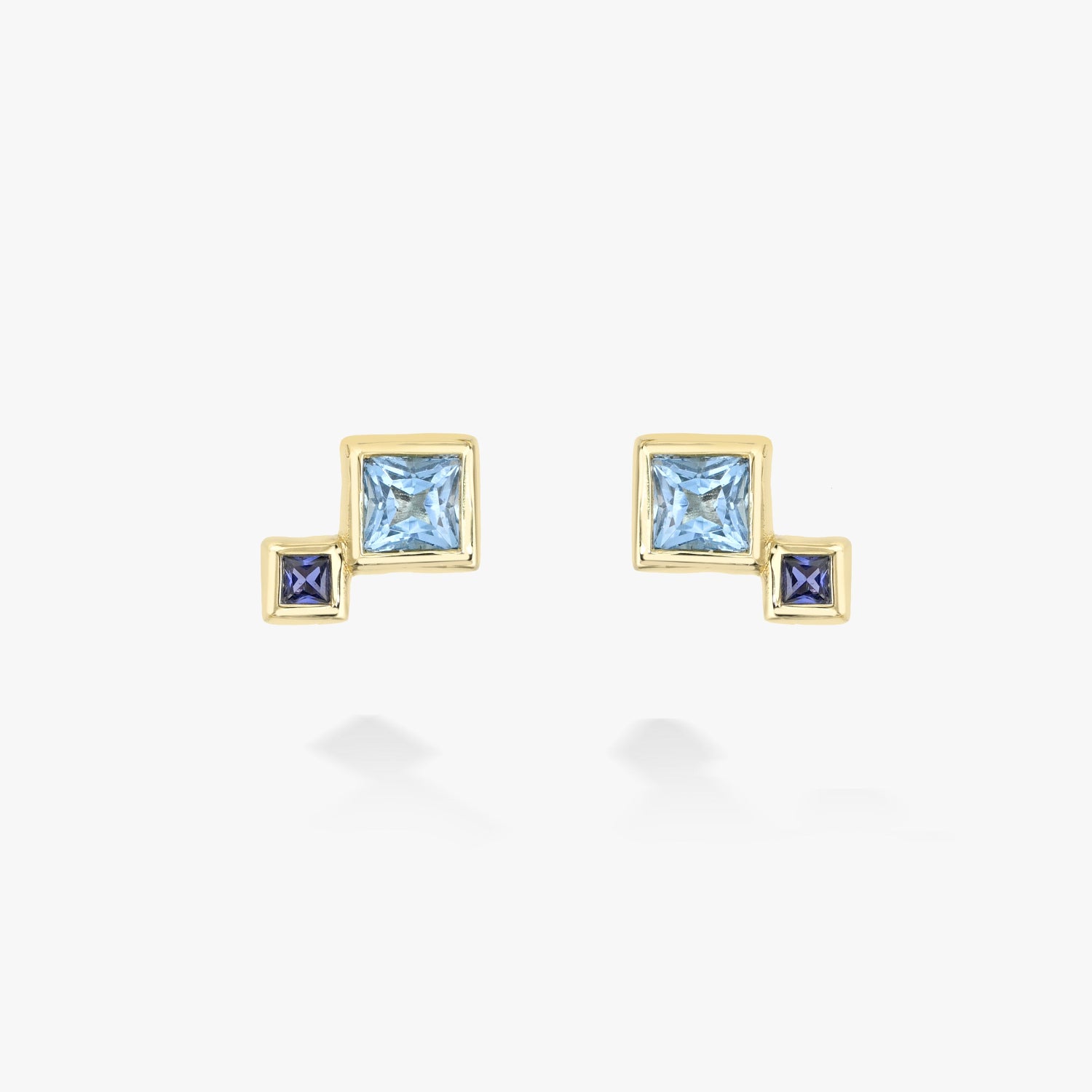 Blue Sapphire and Topaz Fada Earring