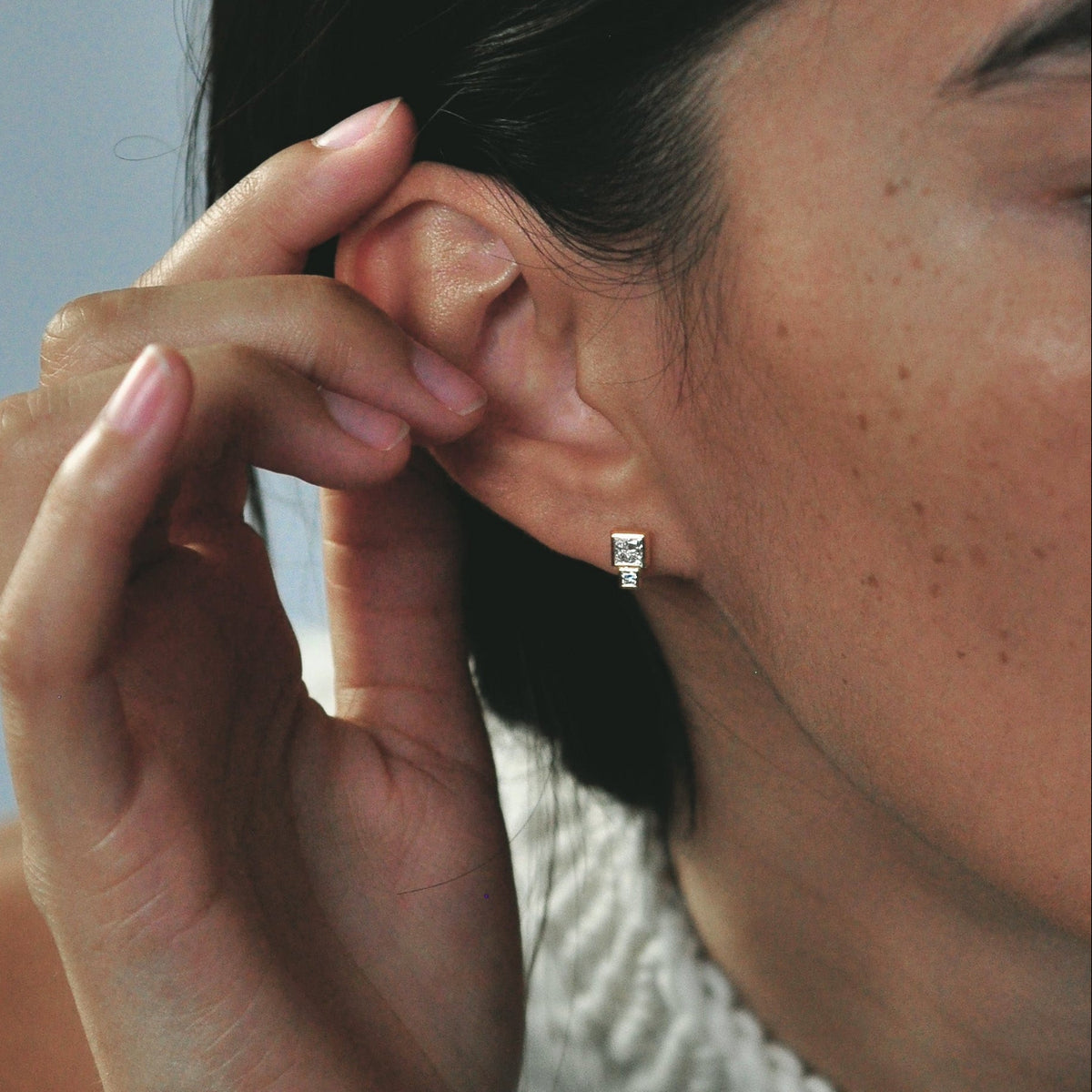 Lab-Grown Diamond Bruta Earring