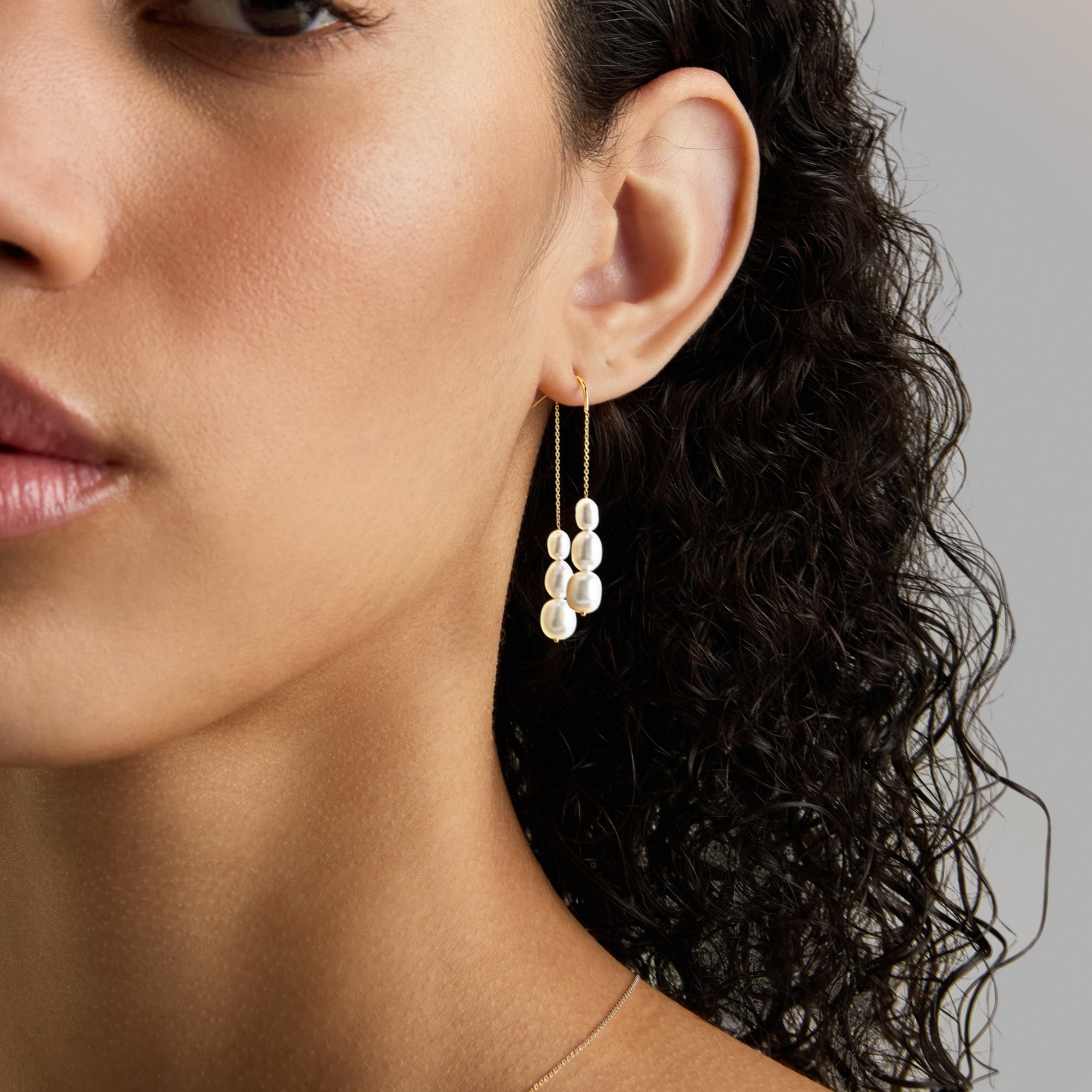 DeMira Waterfall Earrings, White