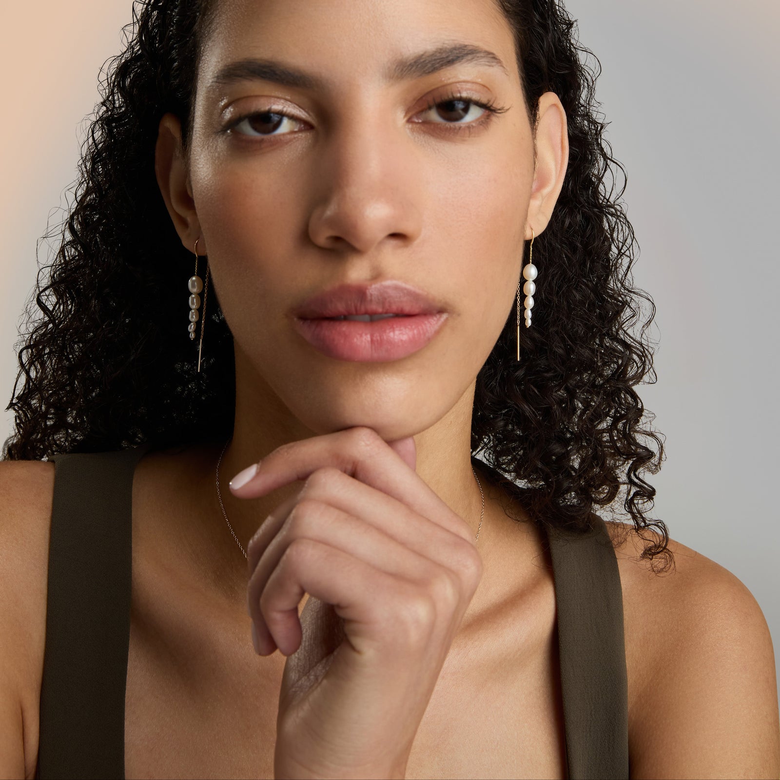 Paloma Threader Earrings, White