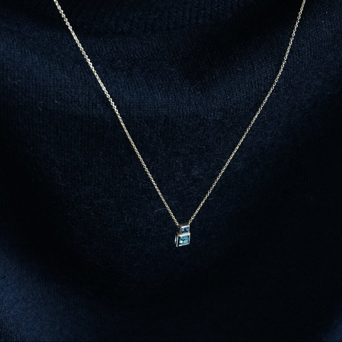 Blue Sapphire &amp; Topaz Bruta Necklace