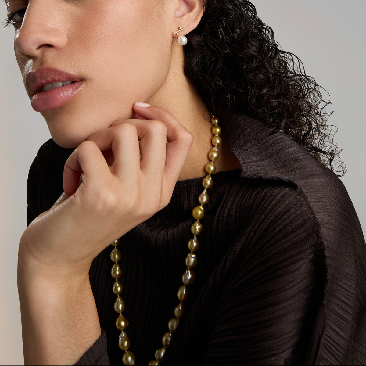 Beatrice South Sea Golden Baroque Pearl Necklace