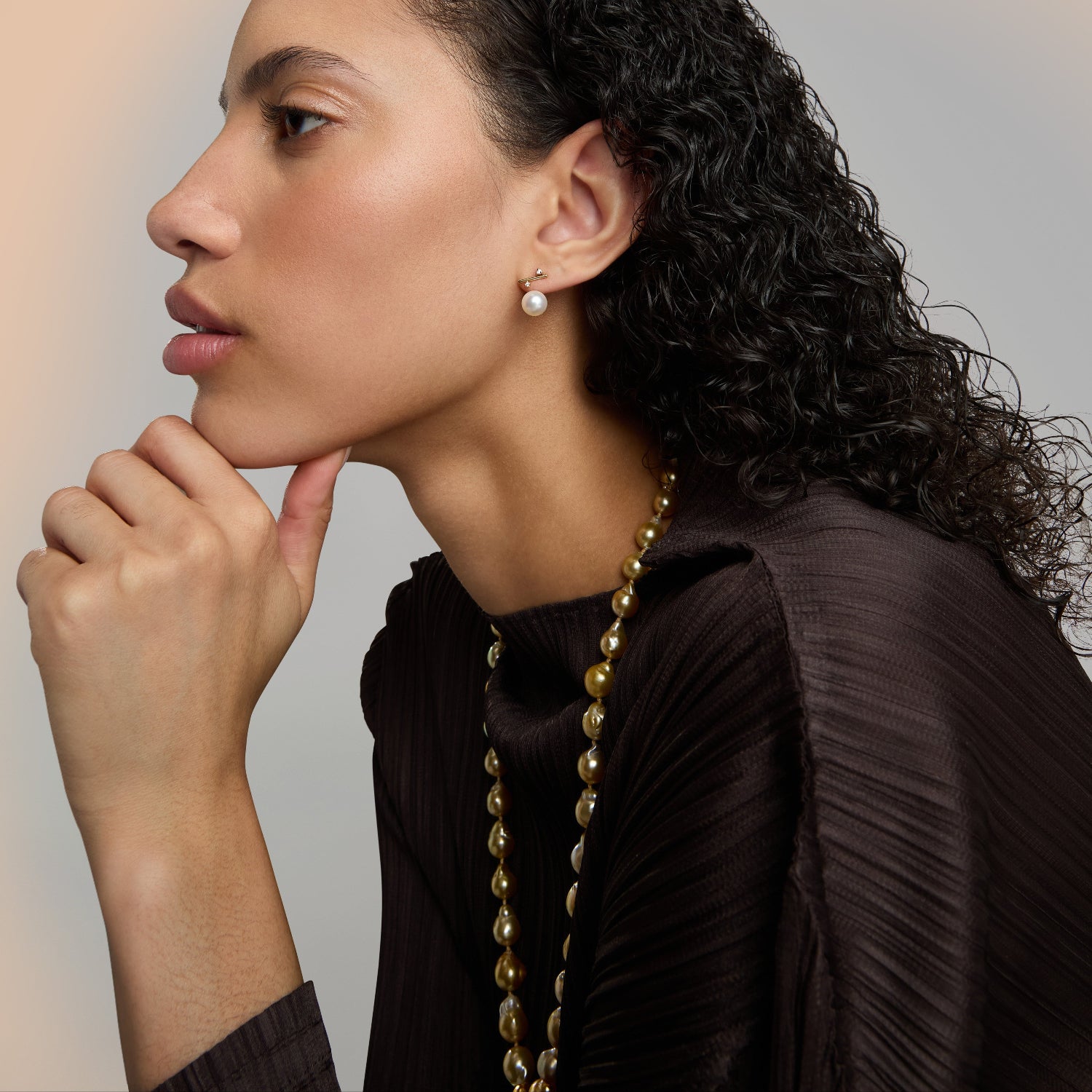 Beatrice South Sea Golden Baroque Pearl Necklace