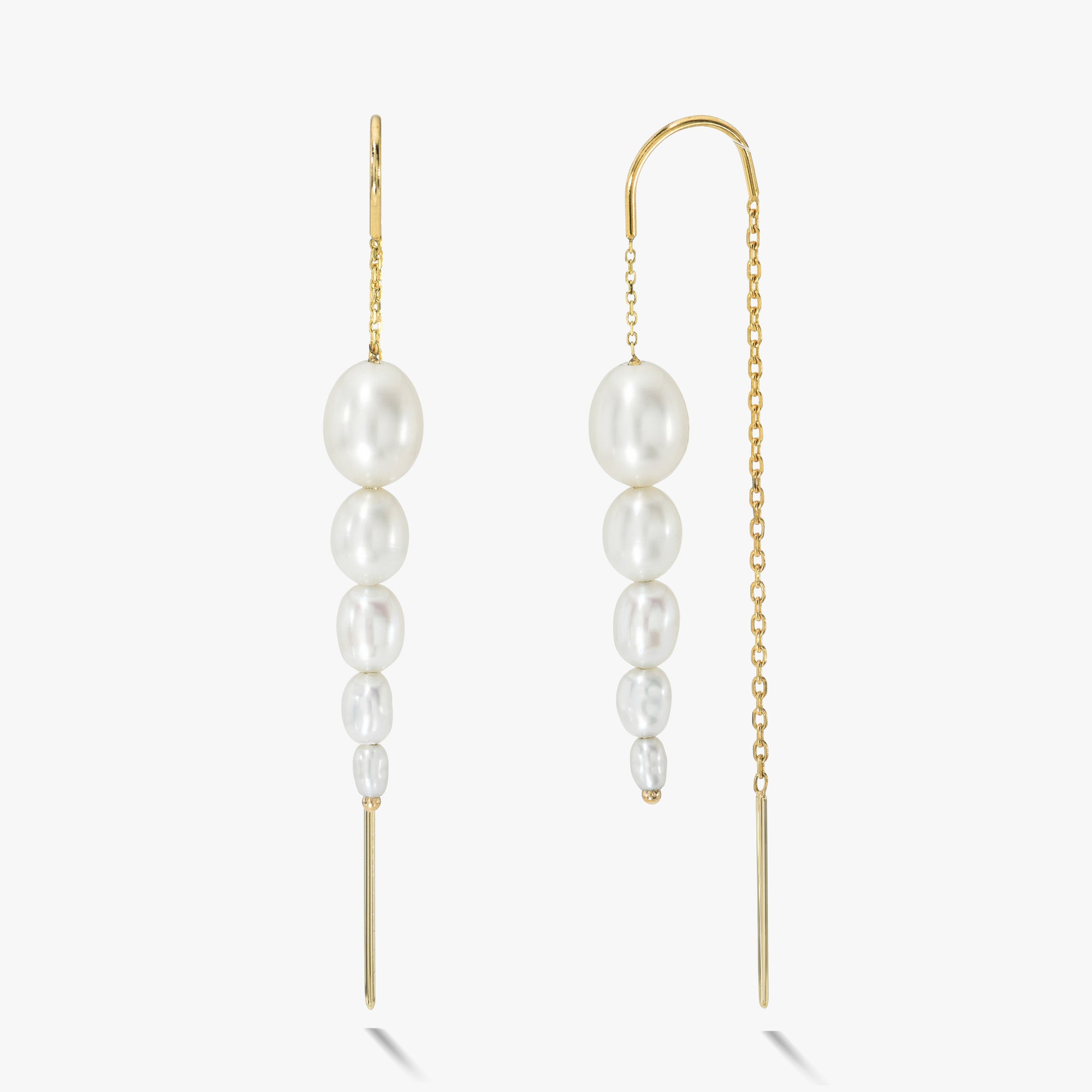 White thread earrings discount