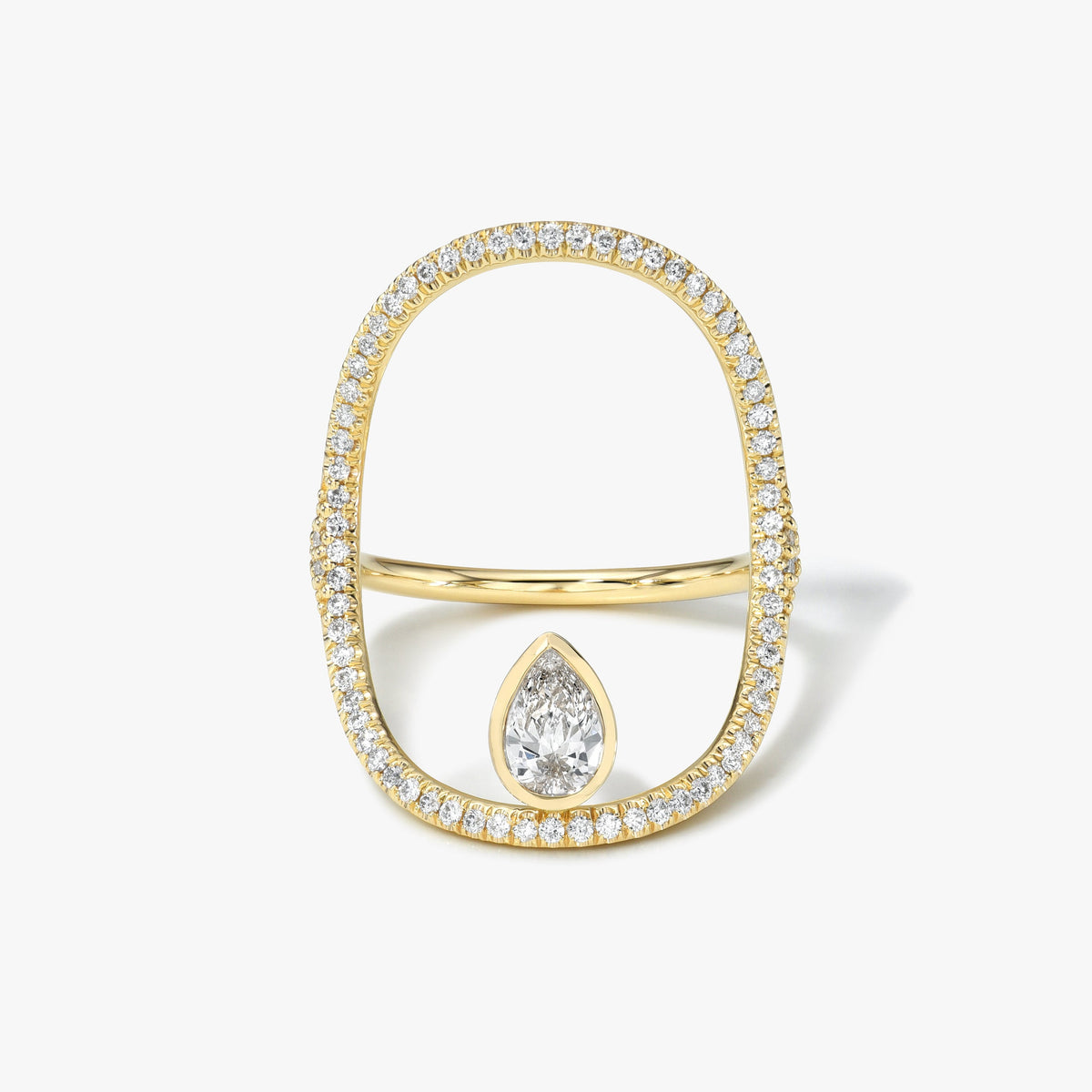 Pavé Pear Diamond Continuity Ring™