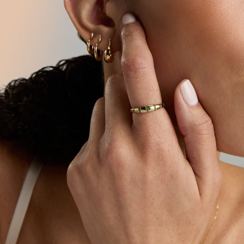 Emerald Stripe Bubble Band