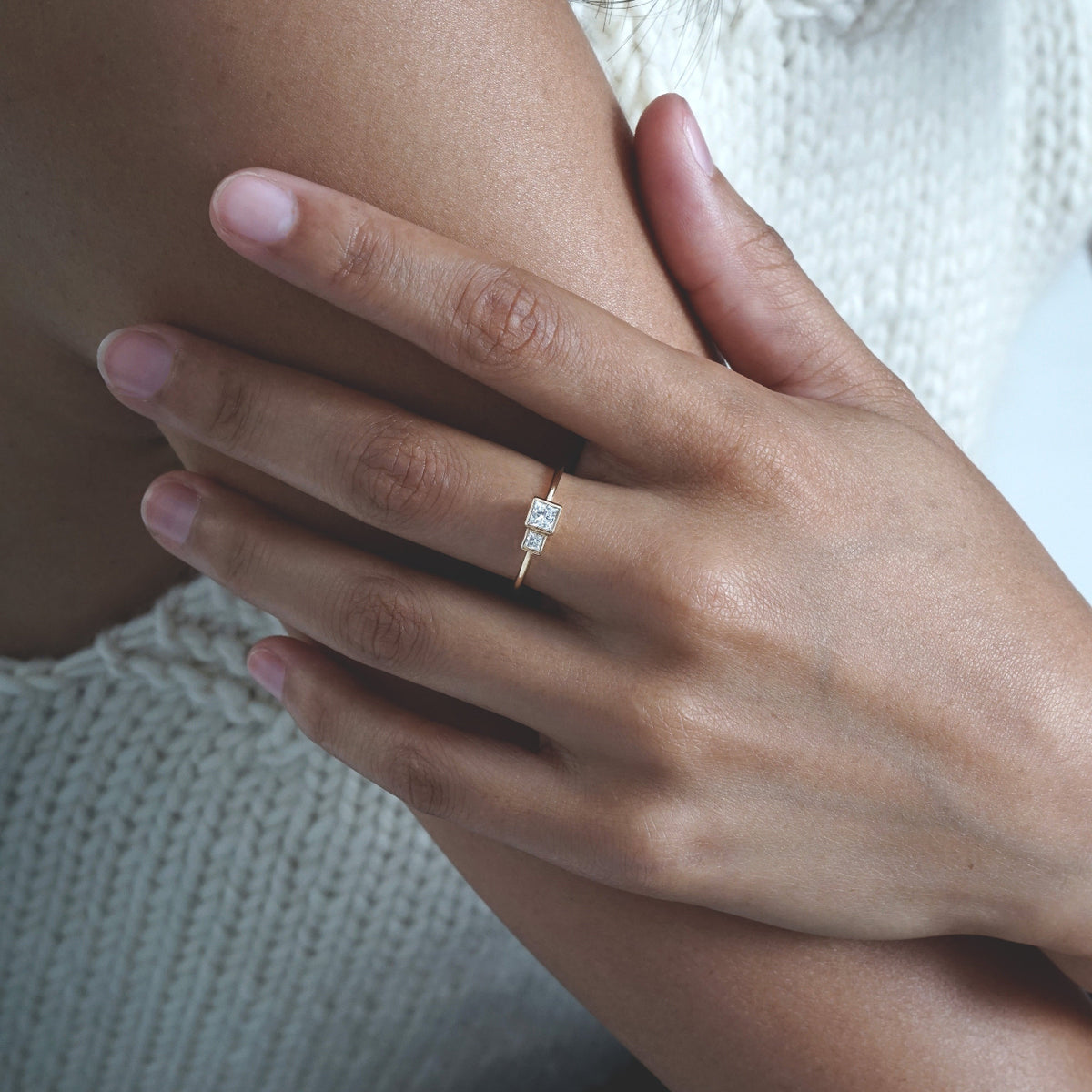 Lab-Grown Diamond Toi et Moi Savoye Ring