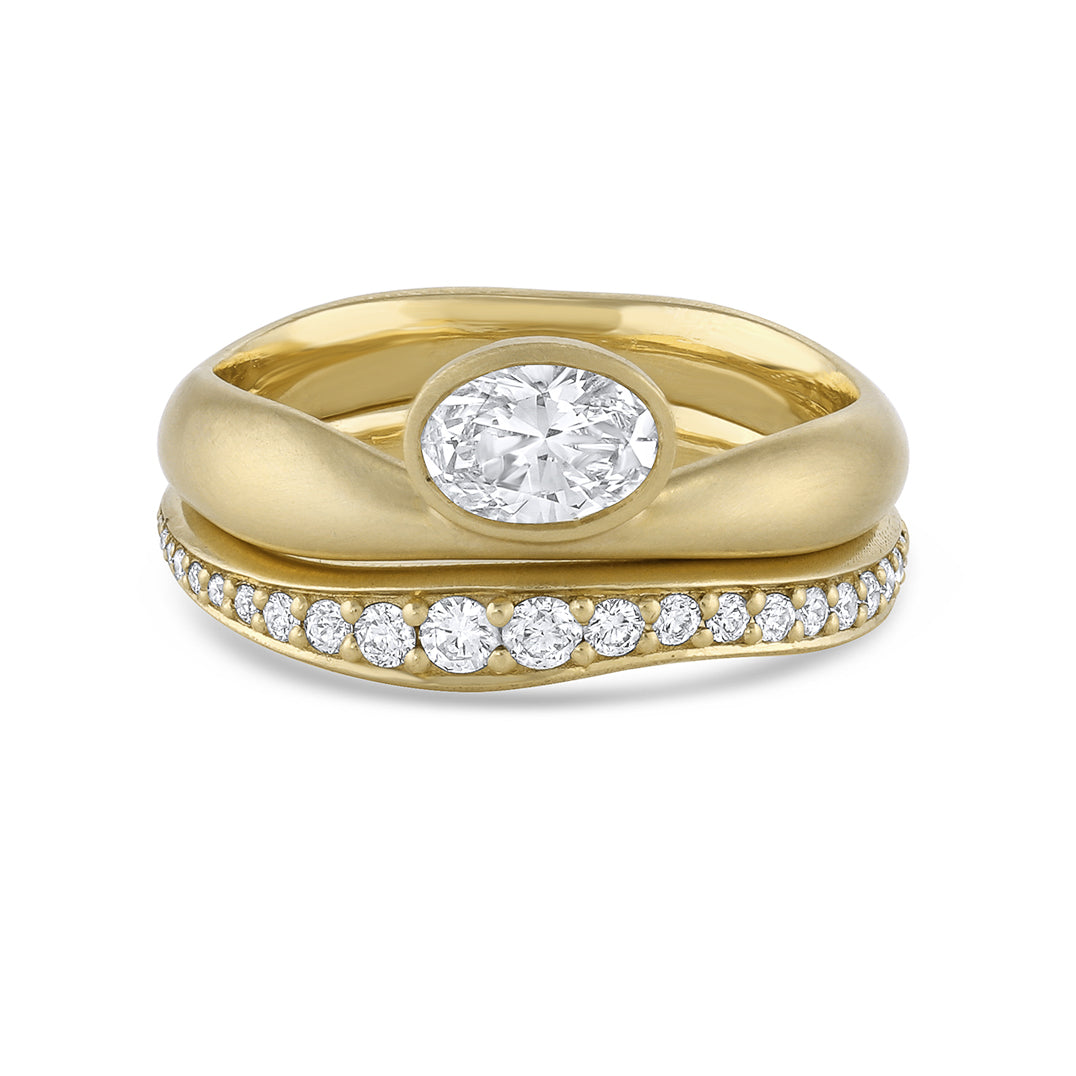 Touch Diamond Stack Ring, Pavé