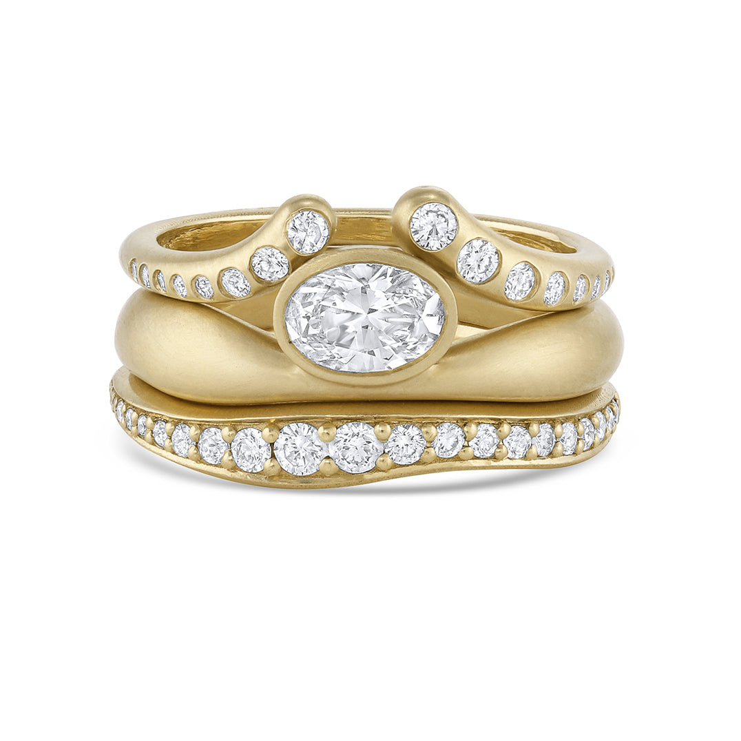 Touch Diamond Stack Ring, Pavé