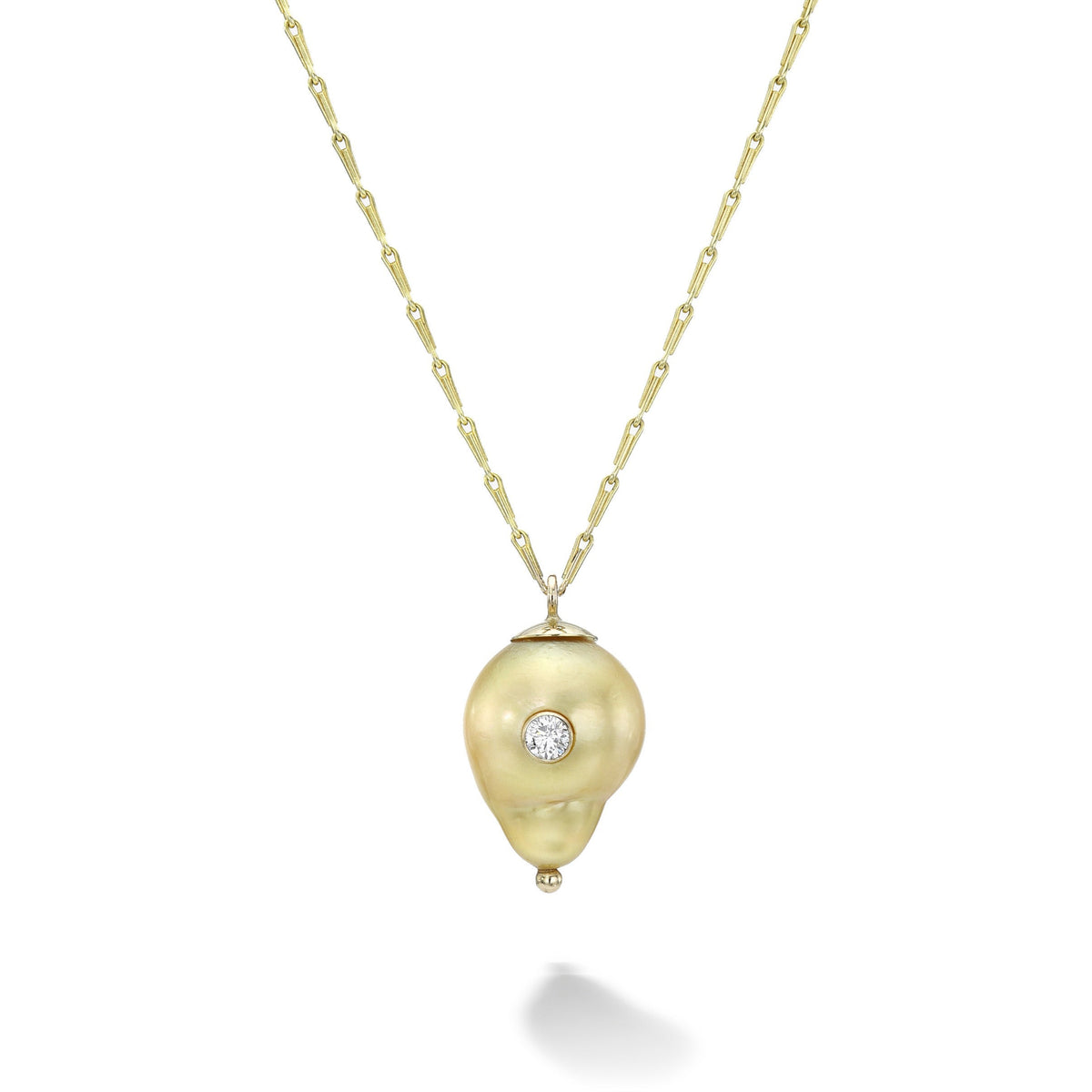 Kenna Golden Baroque Pearl &amp; Diamond Necklace