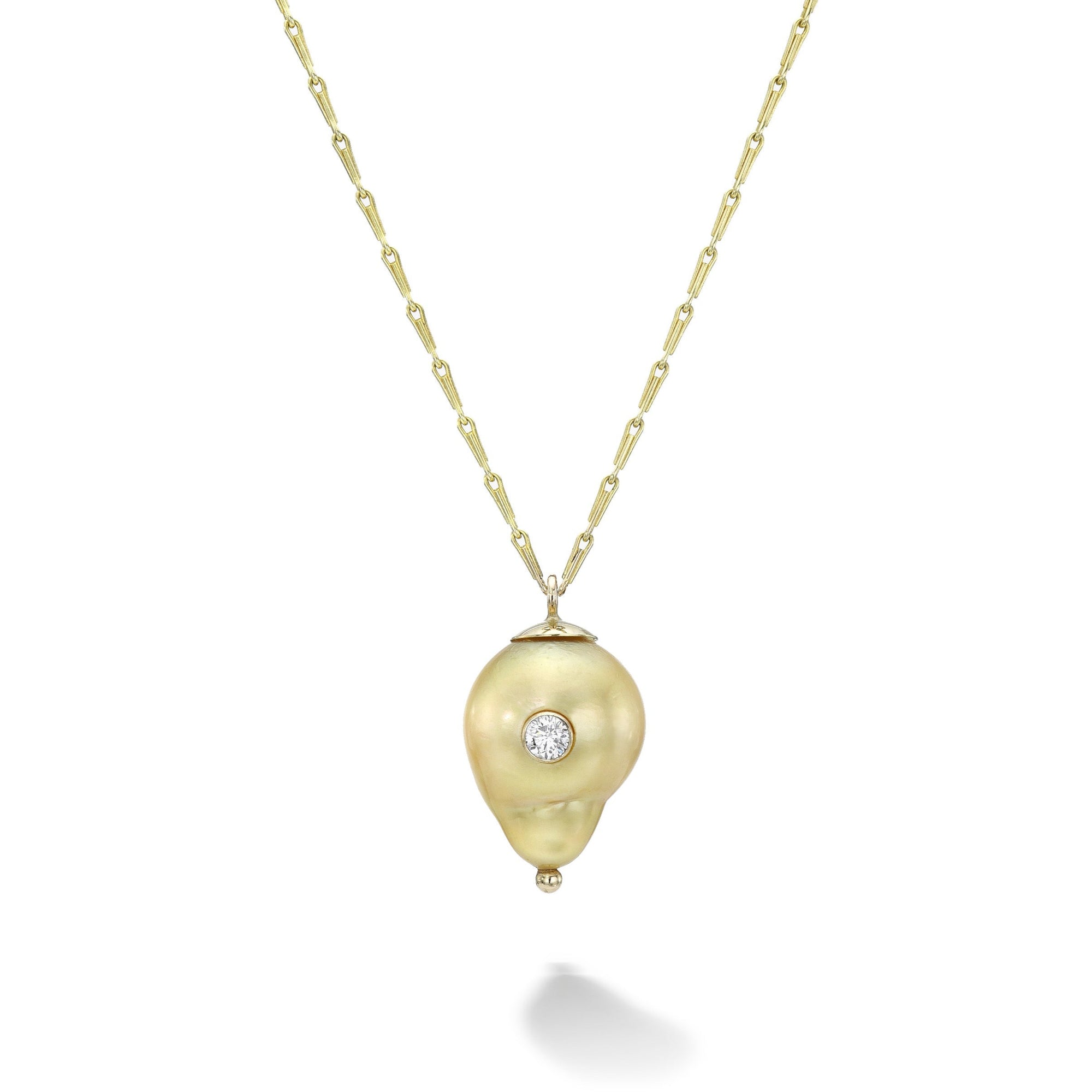 Kenna Golden Baroque Pearl & Diamond Necklace