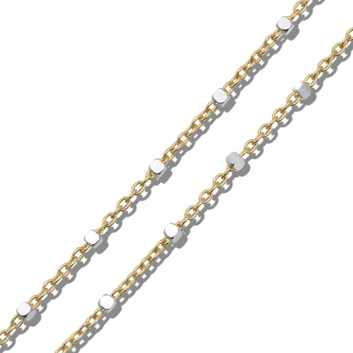 Cube Mixed Metal Chain