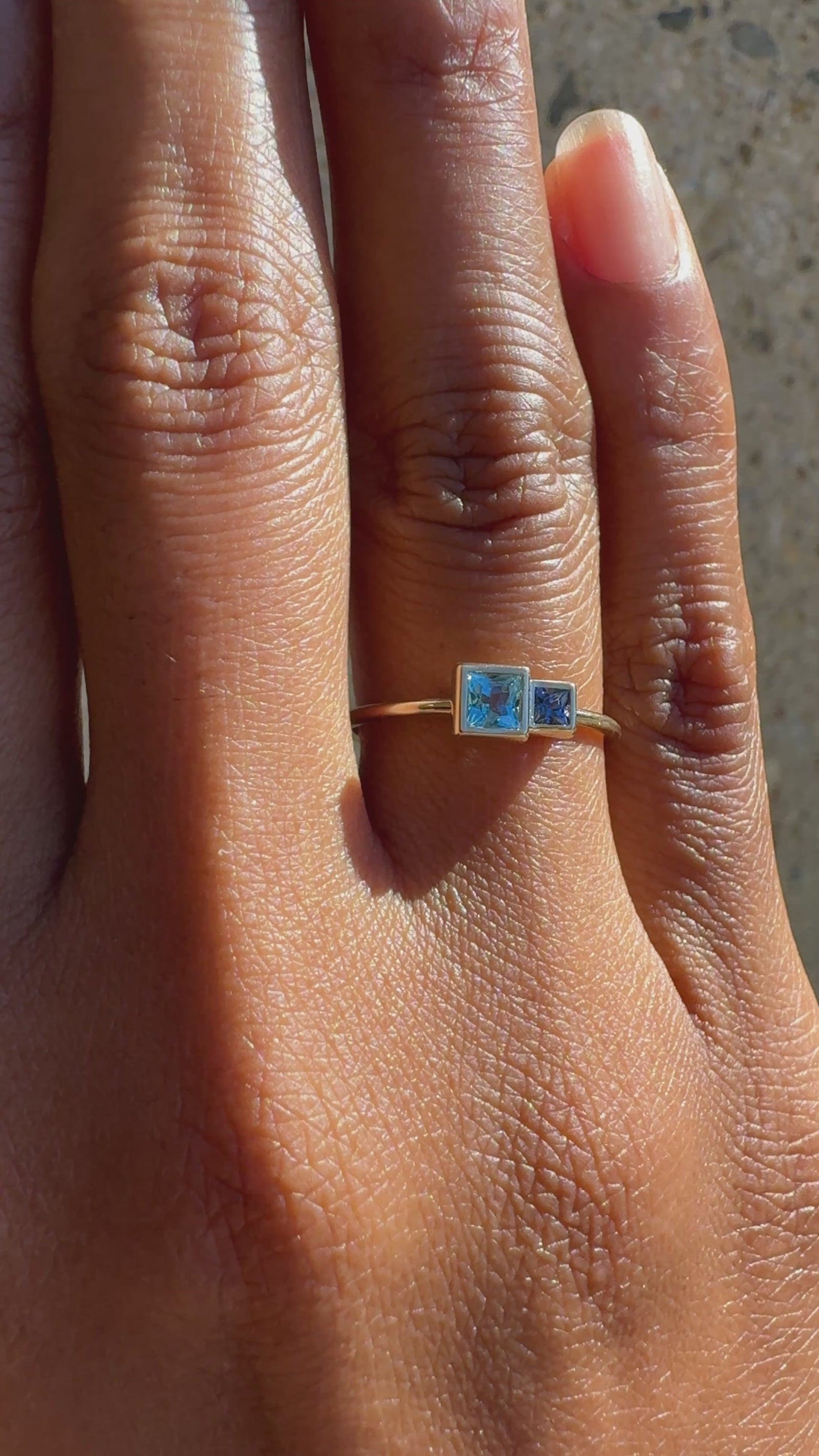 Blue Sapphire & Topaz Savoye Ring
