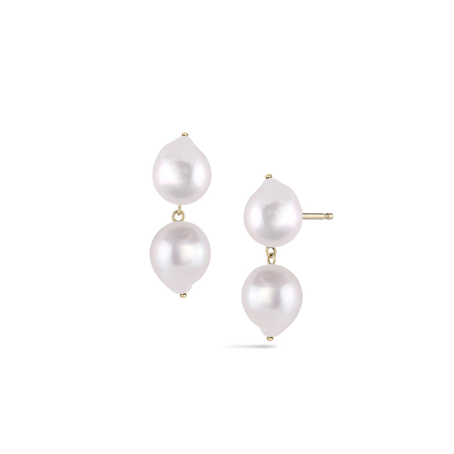 Double Akoya Duo Earrings, White