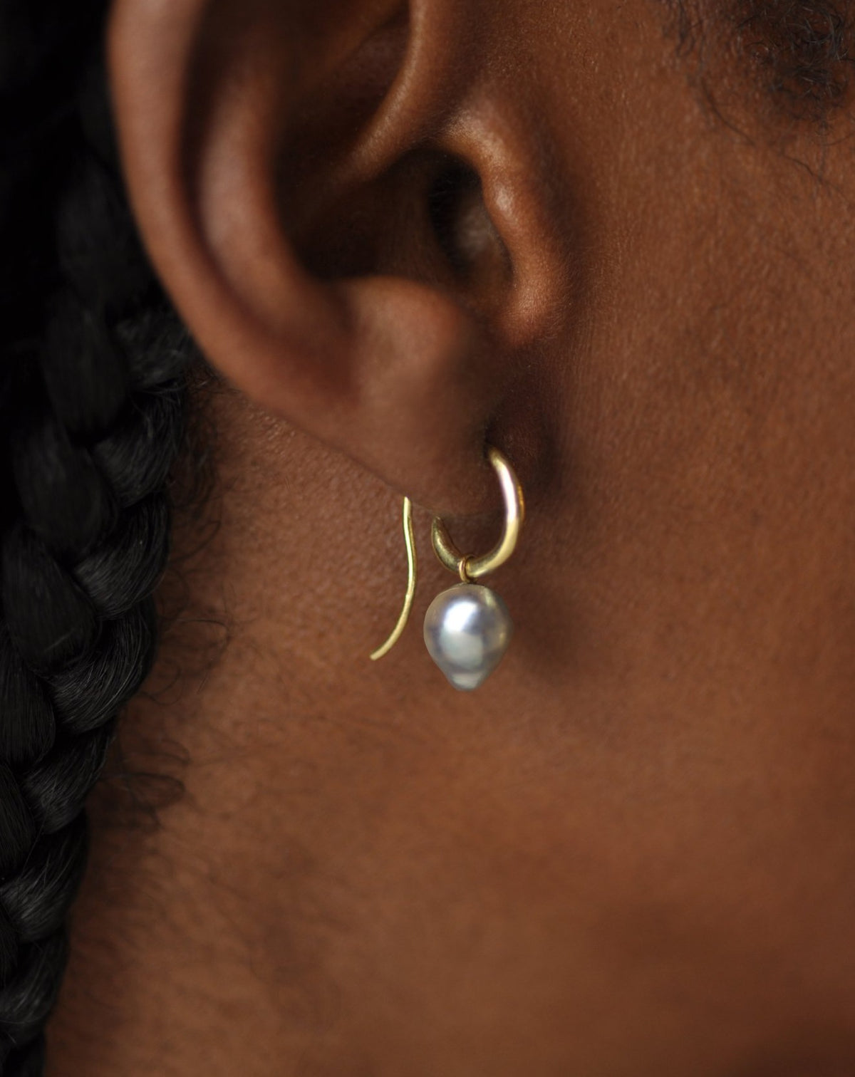 Cassiopeia Charm Earrings, Blue Akoya