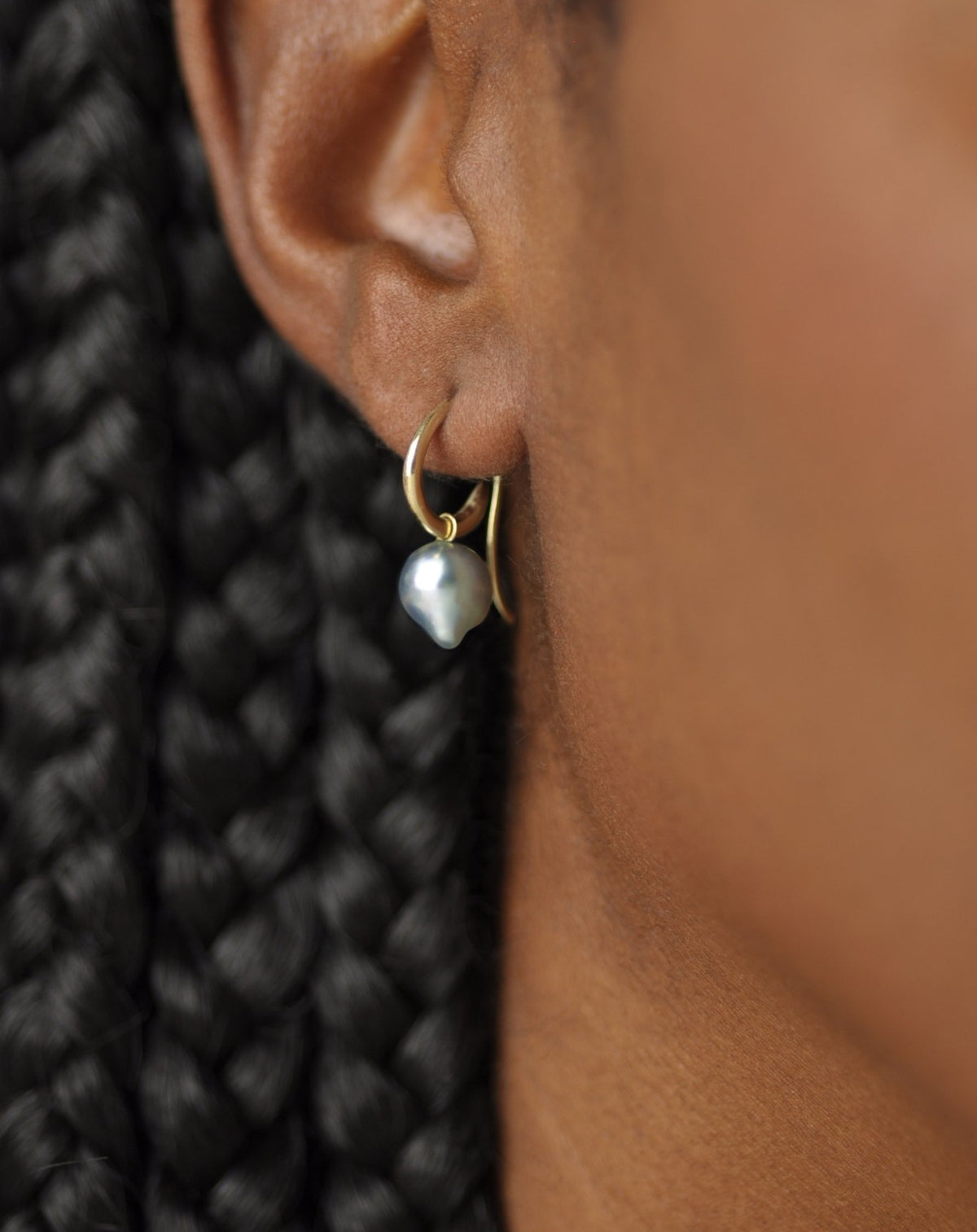 Cassiopeia Charm Earrings, Blue Akoya