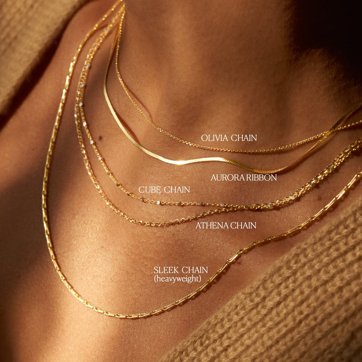 Cube Mixed Metal Chain