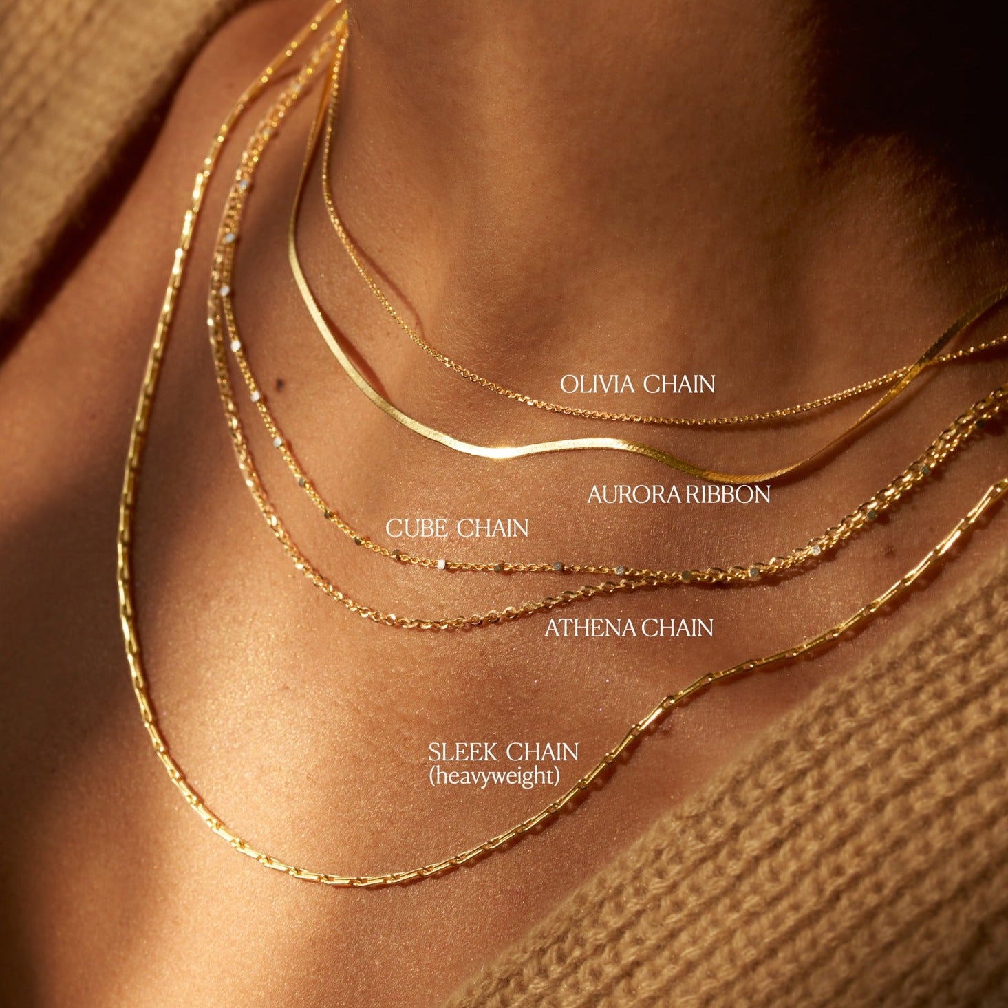 Cube Mixed Metal Chain