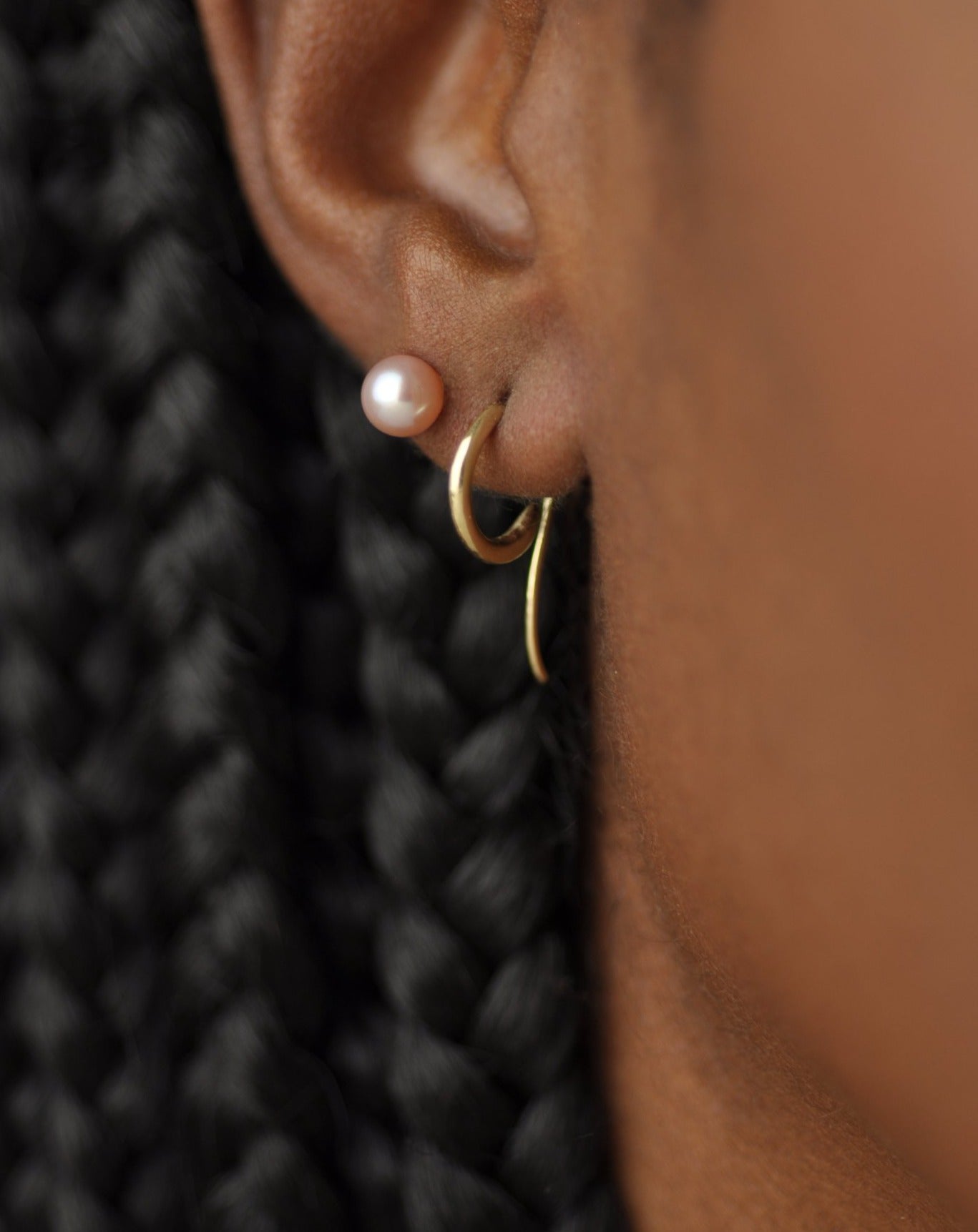 Cassiopeia Charm Earrings, Blue Akoya
