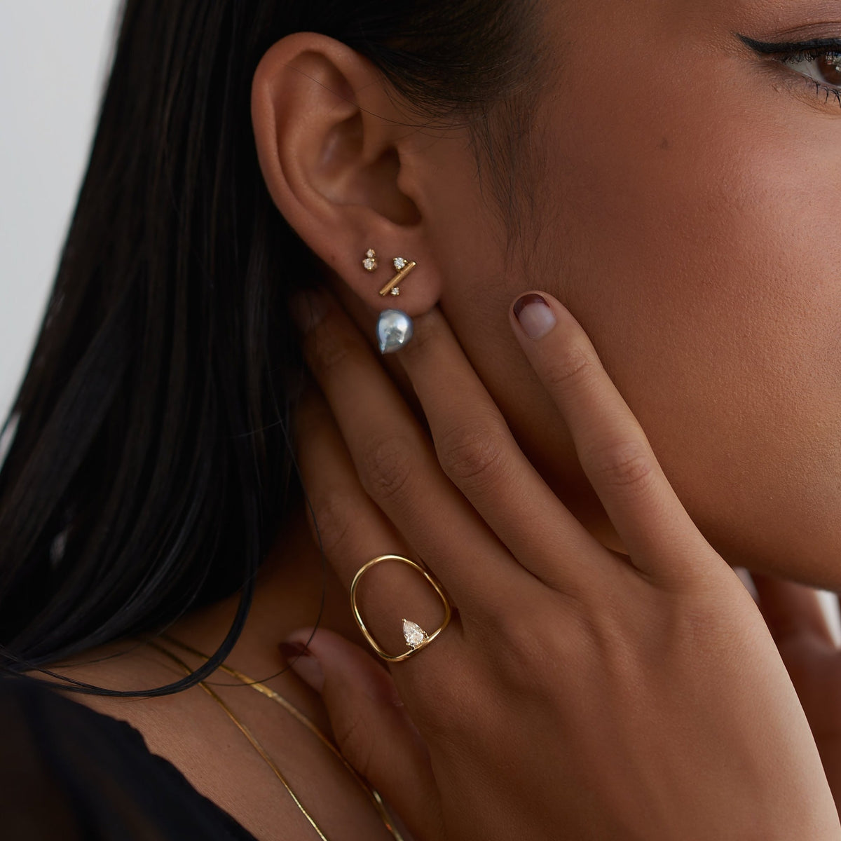 Blue Akoya Andromeda Ear Jackets