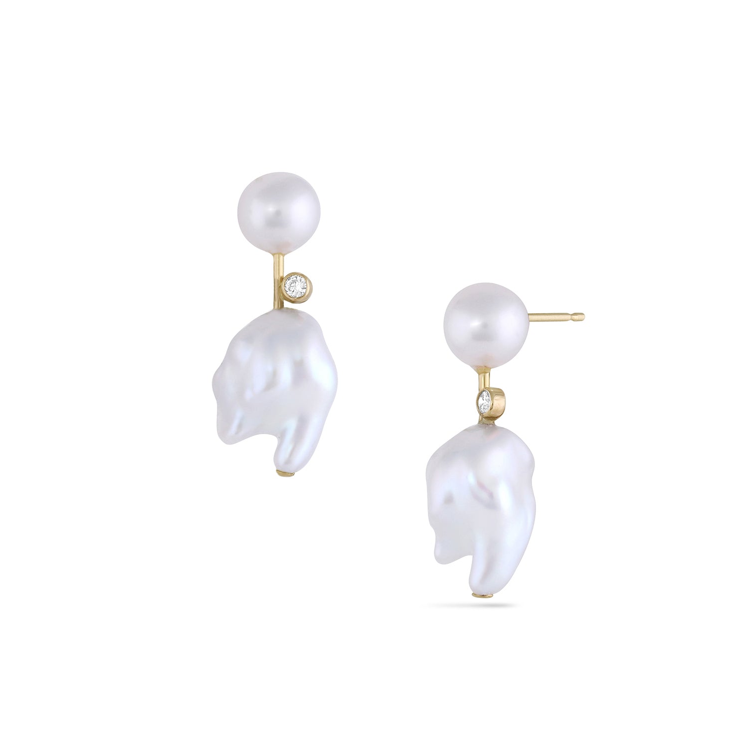 Diamond Mini Cloudbar Earrings