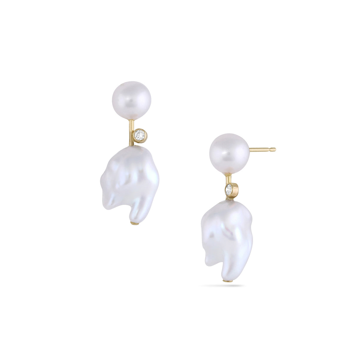 Diamond Mini Cloudbar Earrings