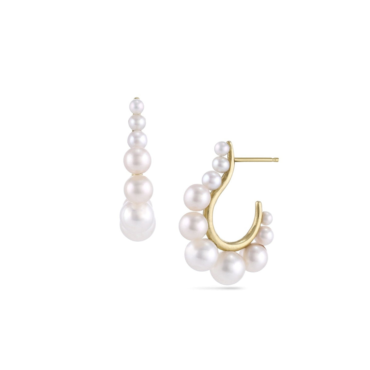 Pearl Cascade Hoop Earrings