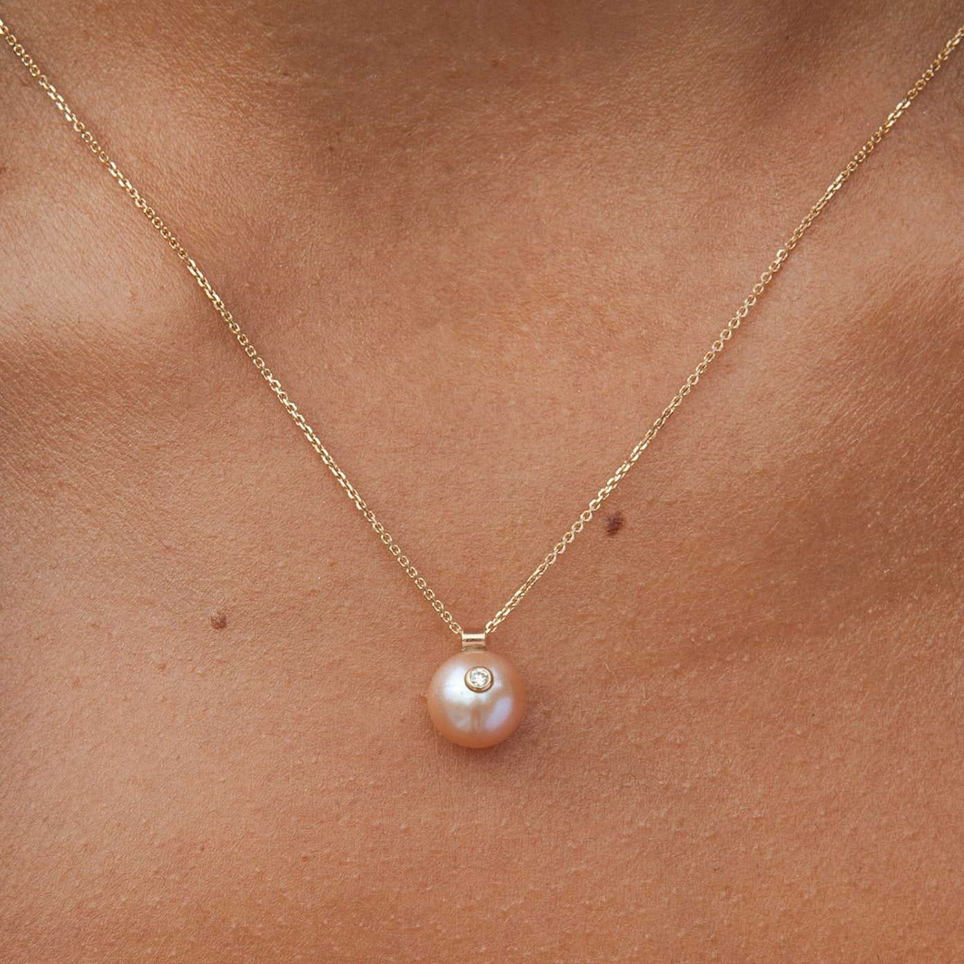 Everly Necklace, Pink Pearl