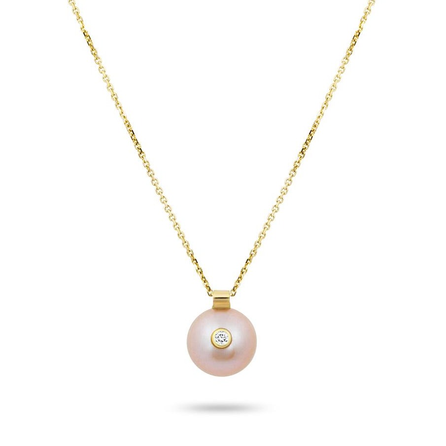 Everly Necklace, Pink Pearl